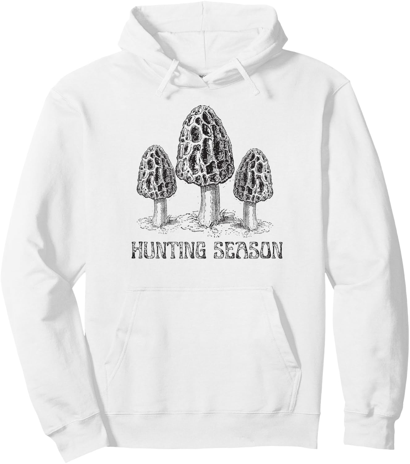 Vintage Retro Morel Mushroom Hunting Morchella Collecting Hoodie - Hoodie | White