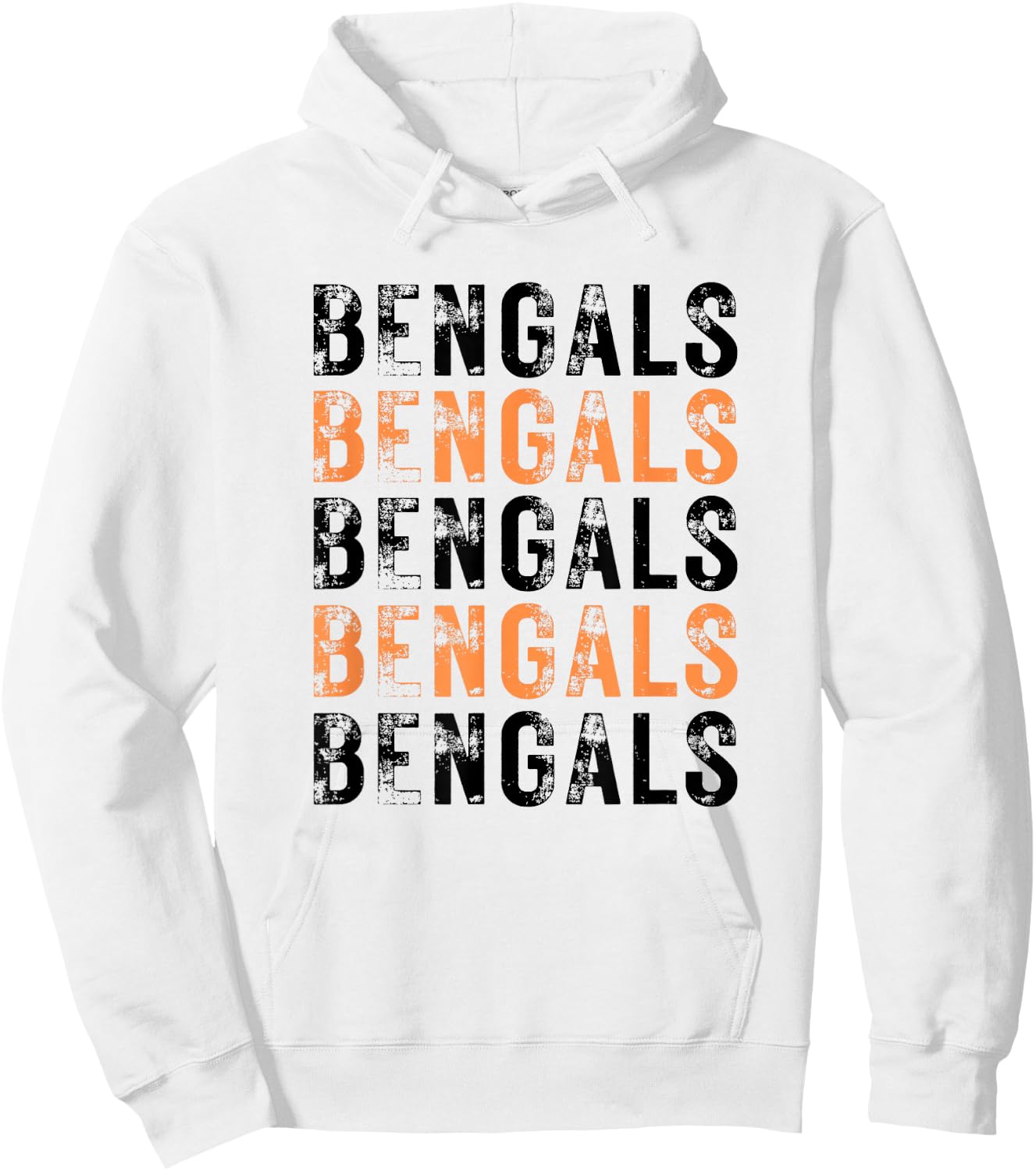 Distressed Bengals Hoodie - Hoodie | White