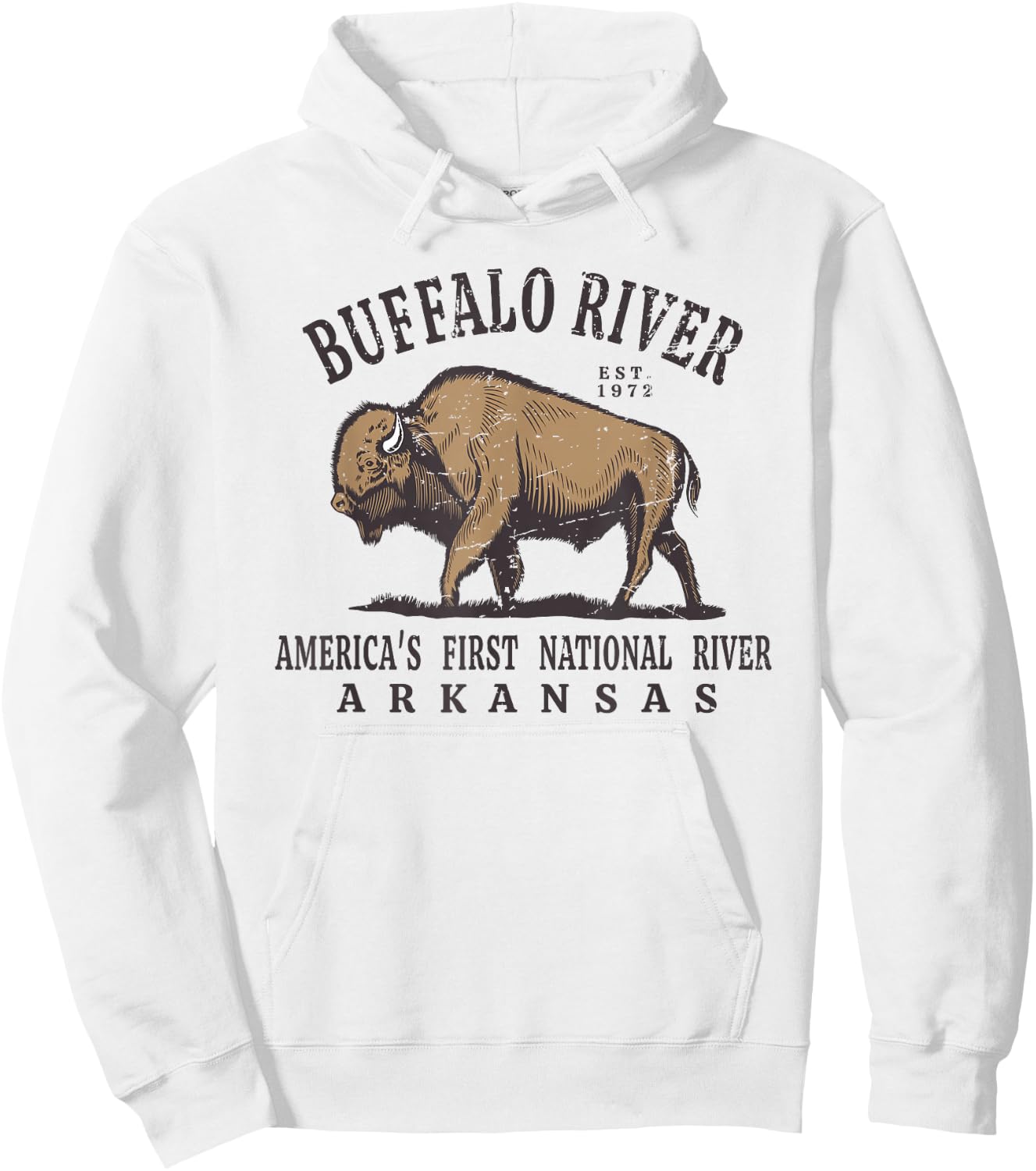 Buffalo National River Arkansas Est 1972 Hoodie - Hoodie | White