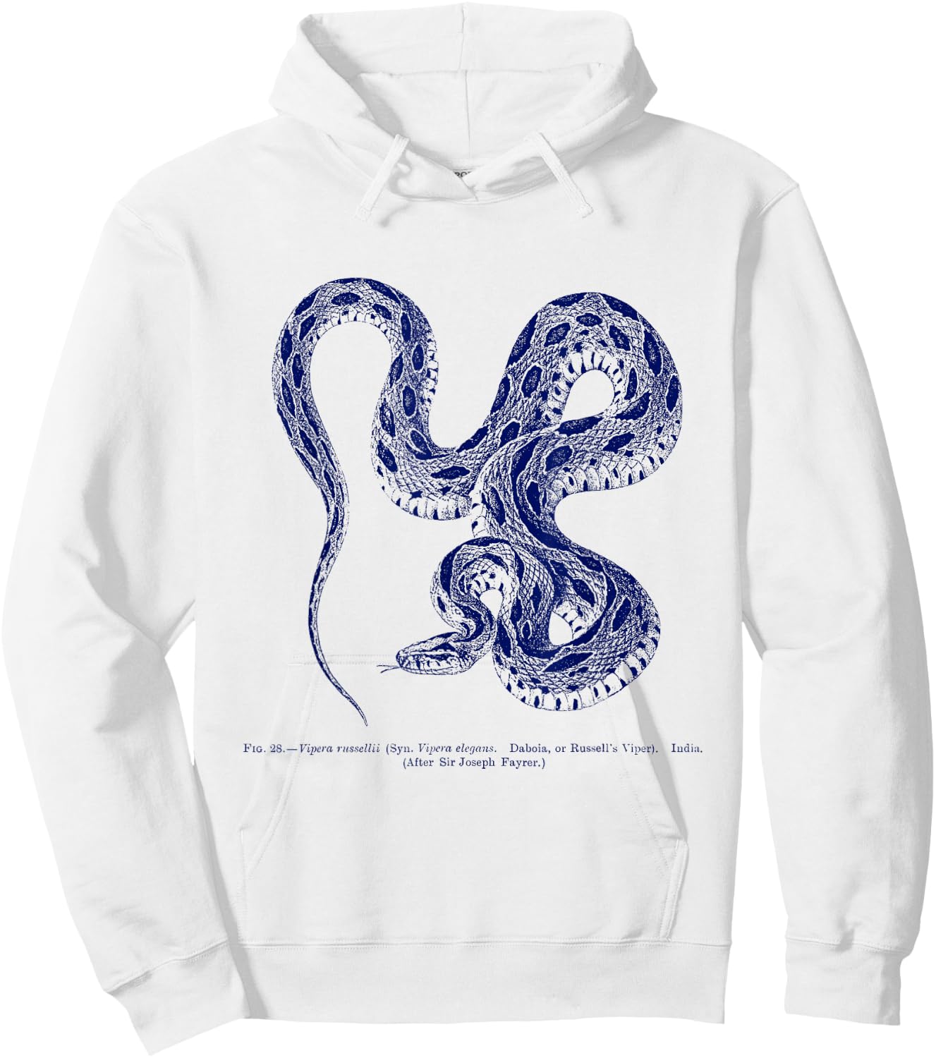 Vintage Ophiology Russell's Viper Snake Hoodie - Hoodie | White