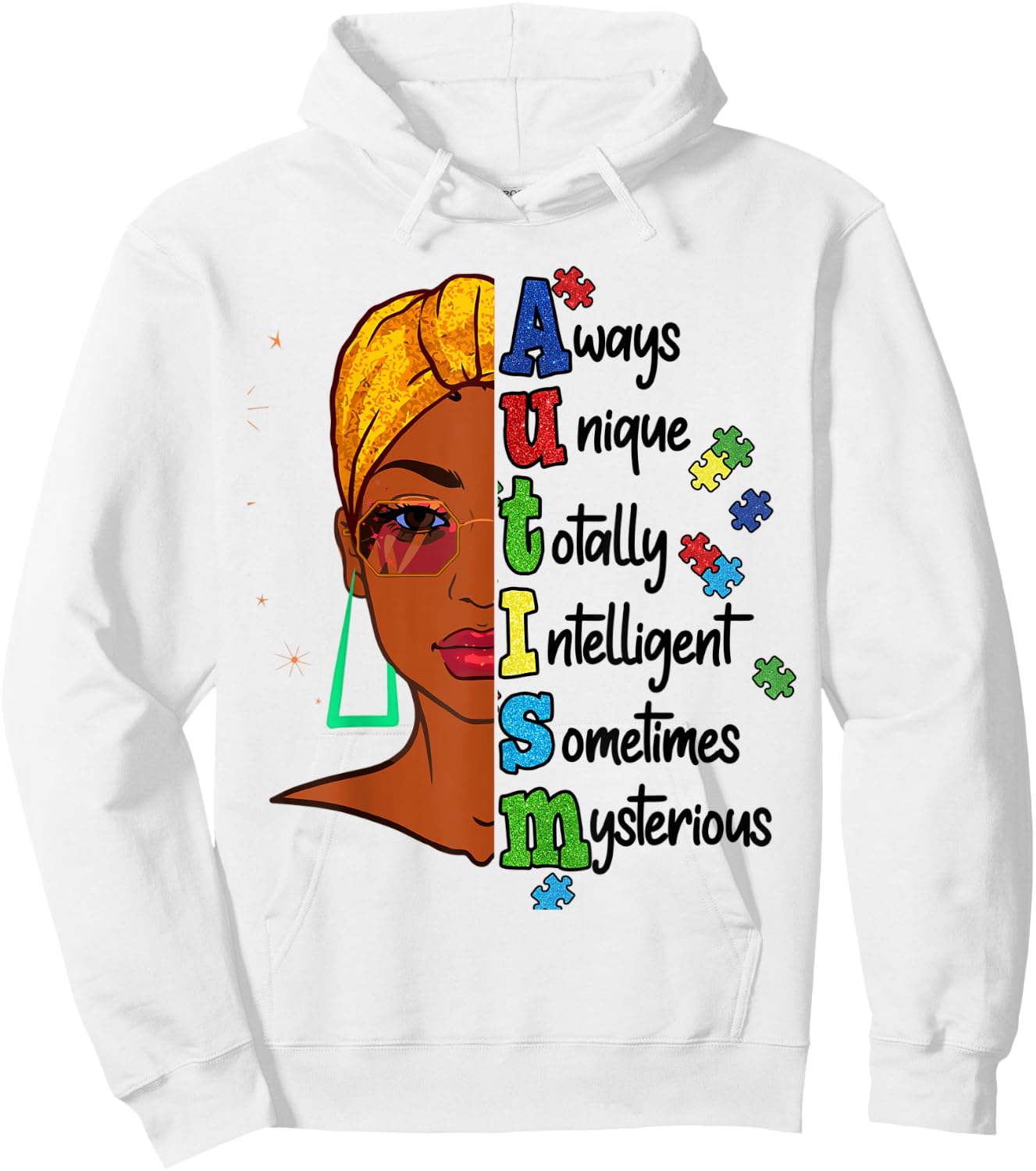 Autism Awareness Month Queen Love Support Women Kid Girls Hoodie - Hoodie | White