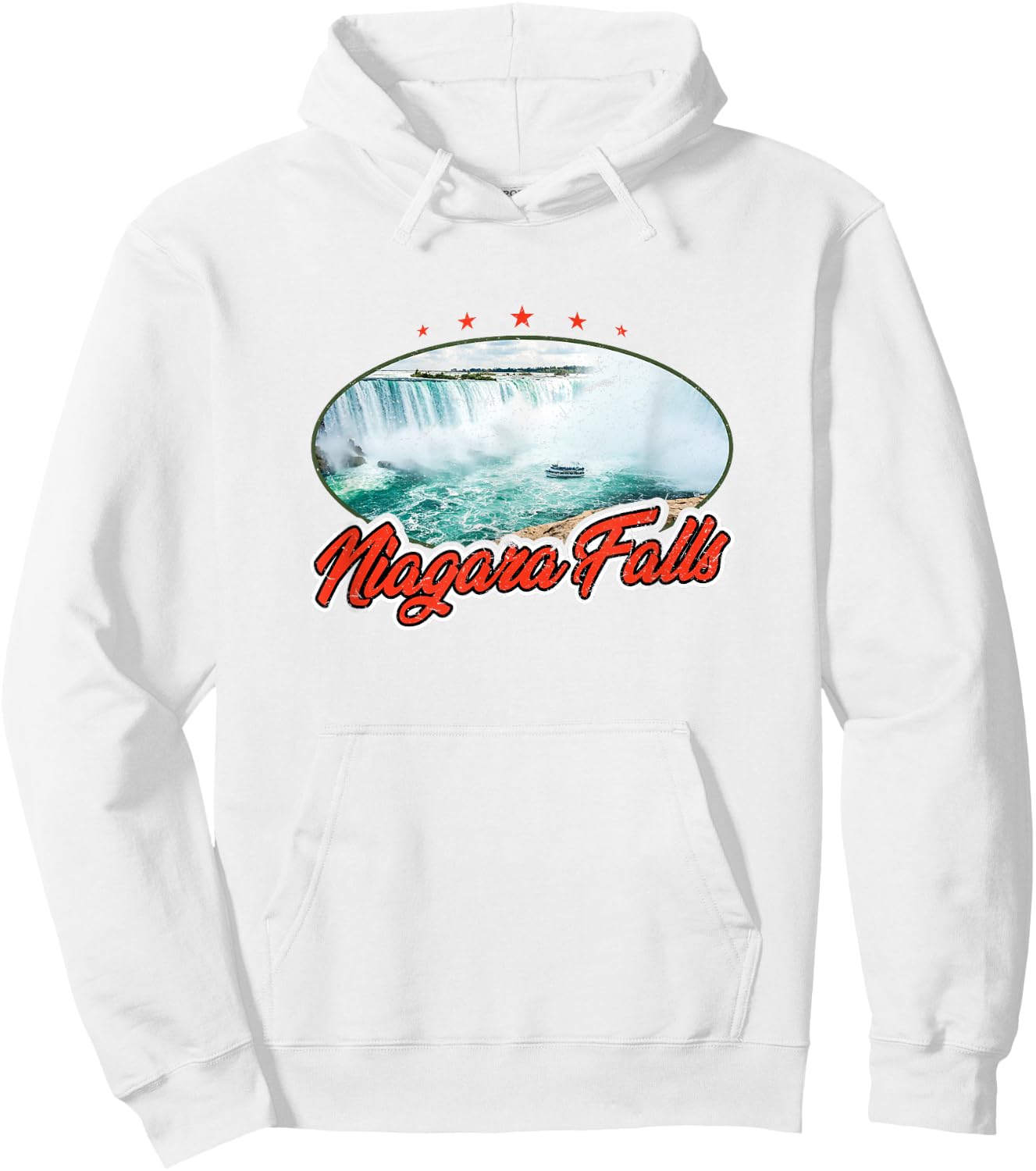 Niagara Falls Phototext Hoodie - Hoodie | White