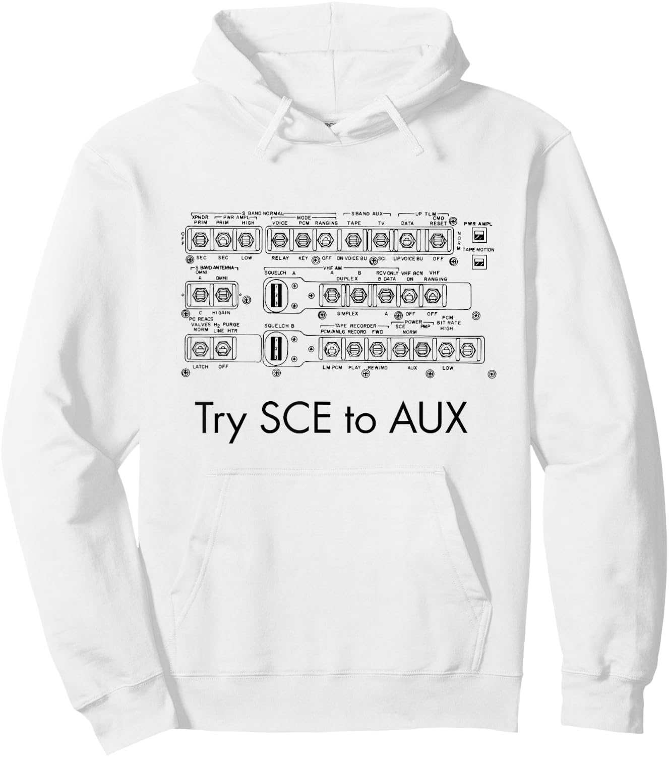 Try SCE to AUX Apollo Space Race Rocket Science Astronaut Hoodie - Hoodie | White
