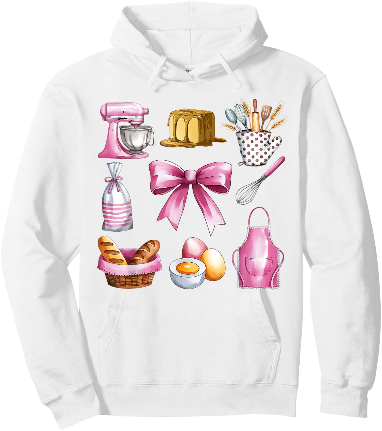 Cute Kitchen Essentials and Baking Fun Hoodie - Hoodie | White
