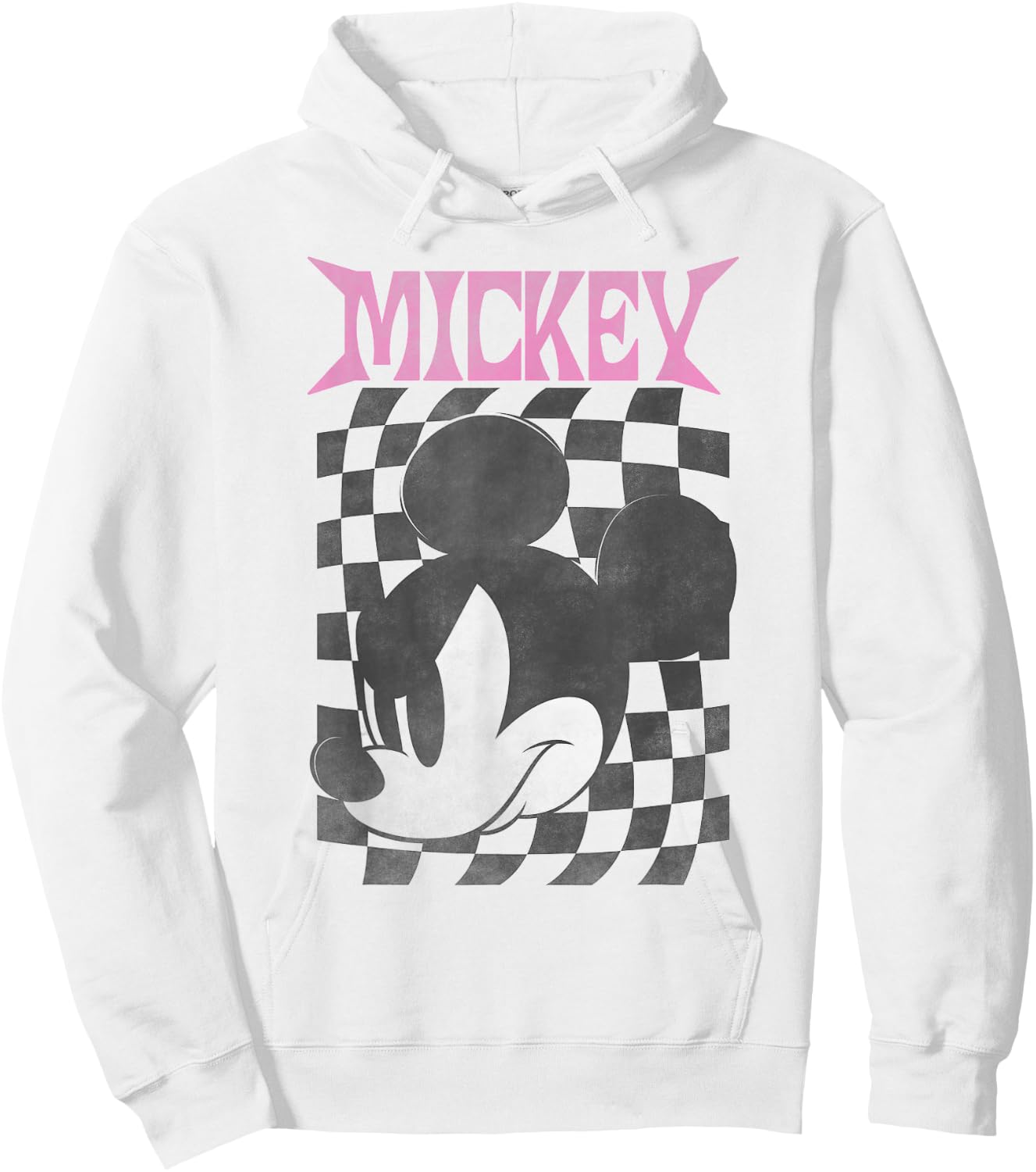 Disney Mickey Classic Mickey Checkered Poster Hoodie - Hoodie | White