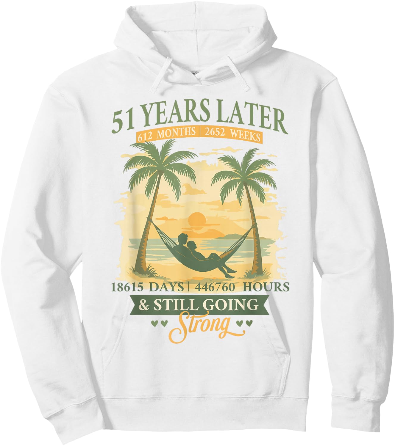 51st Wedding Anniversary Beach Matching Couples 51 Years Hoodie - Hoodie | White