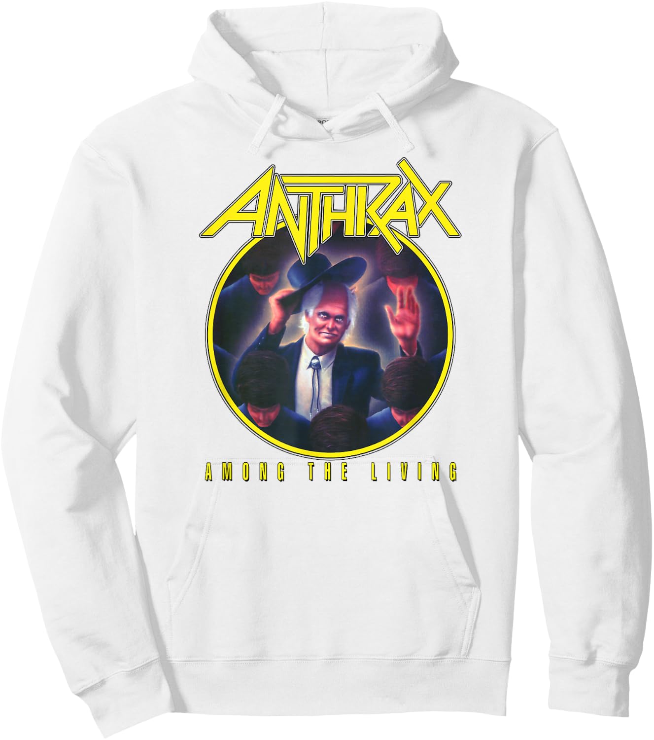 Anthrax – Among The Living Yellow Logo Hoodie - Hoodie | White