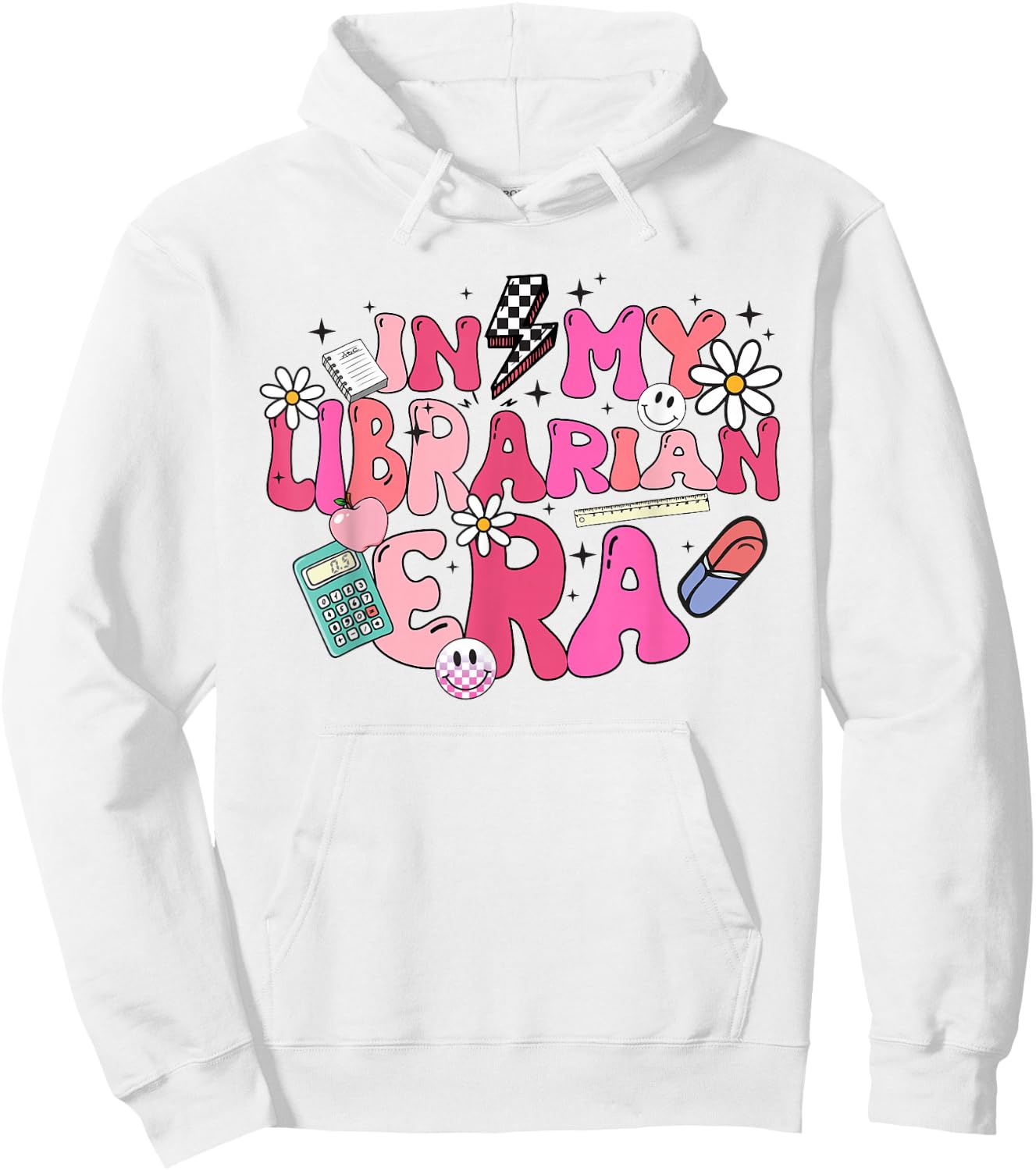 Retro Groovy In My Librarian Era Happy Back To School Hoodie - Hoodie | White