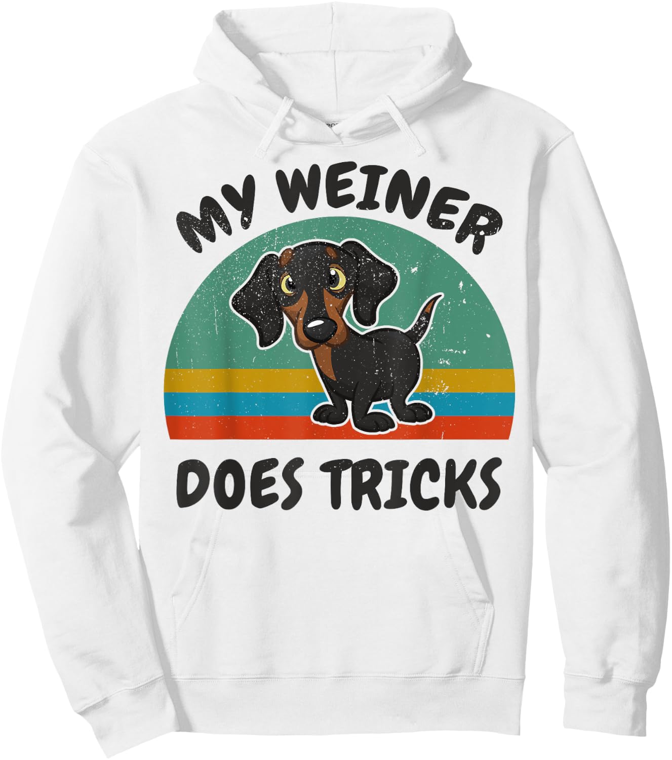 Funny My Weiner-Dog Does Tricks Men Women Gift Dachshund Hoodie - Hoodie | White