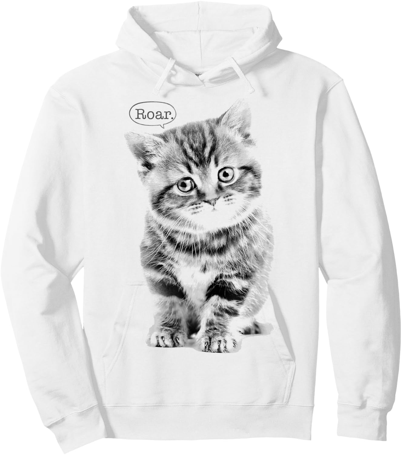 Trendy Roar Kitten Text Bubble Animal Humour Hoodie - Hoodie | White
