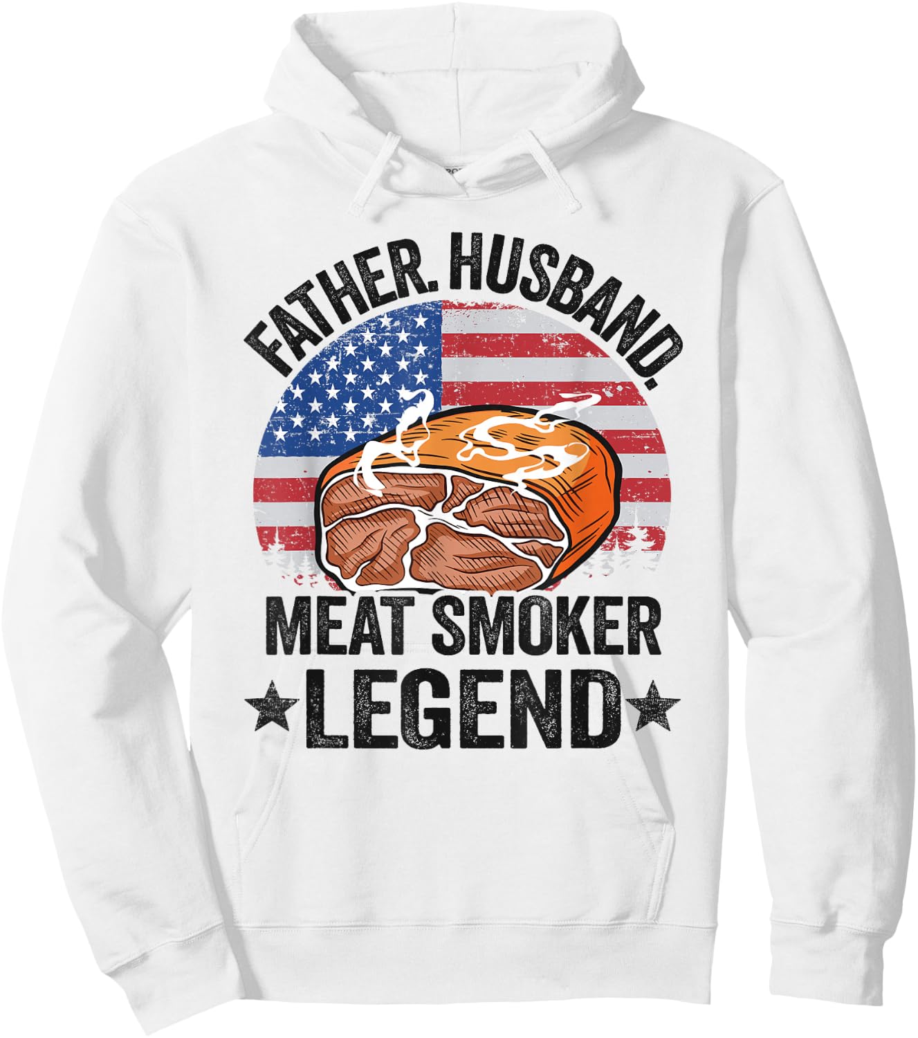 Father Husband Meat Smoker Legend Brisket Dad Meat Smoking Hoodie - Hoodie | White