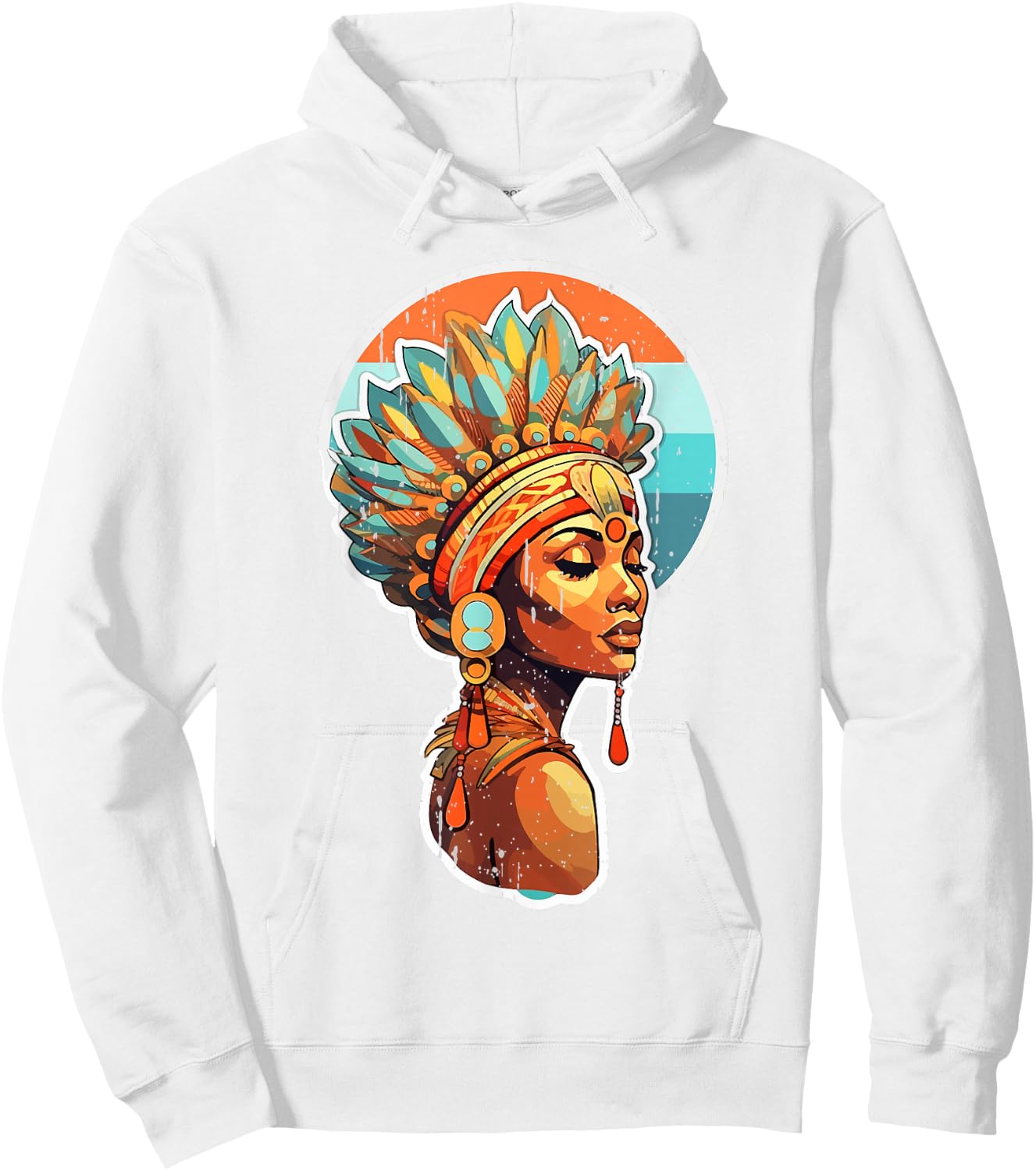 Spiritual Melanin Proud Native Afro American Woman Themed Hoodie - Hoodie | White