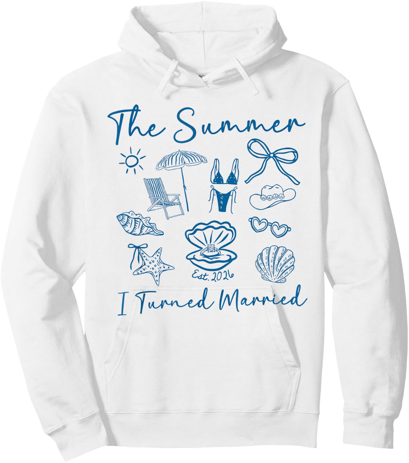 The Summer I Turned Married Shirt Bride to Be Bachelorette Hoodie - Hoodie | White