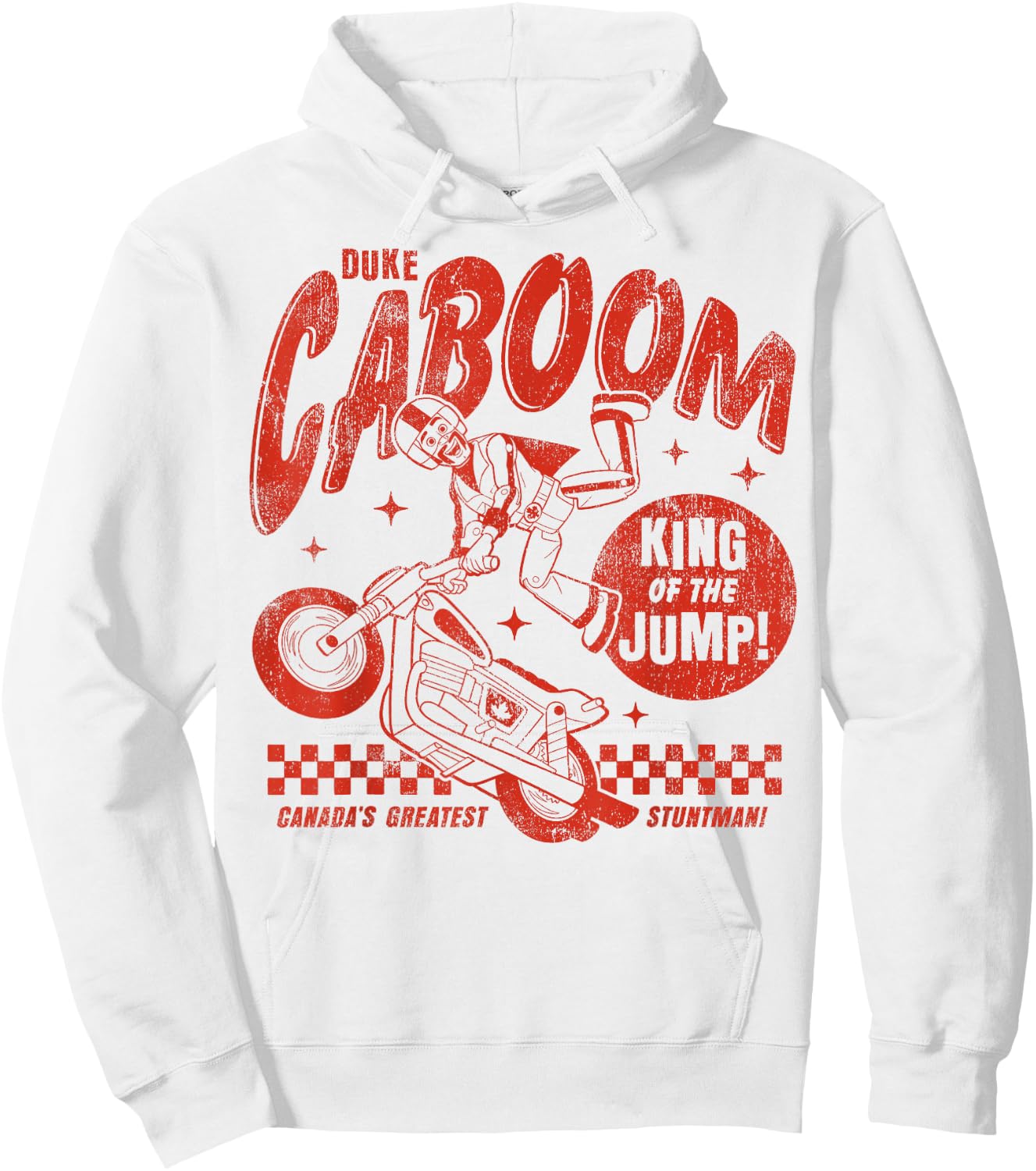 Disney Pixar Toy Story 4 Duke Caboom Outline Sketch Hoodie - Hoodie | White