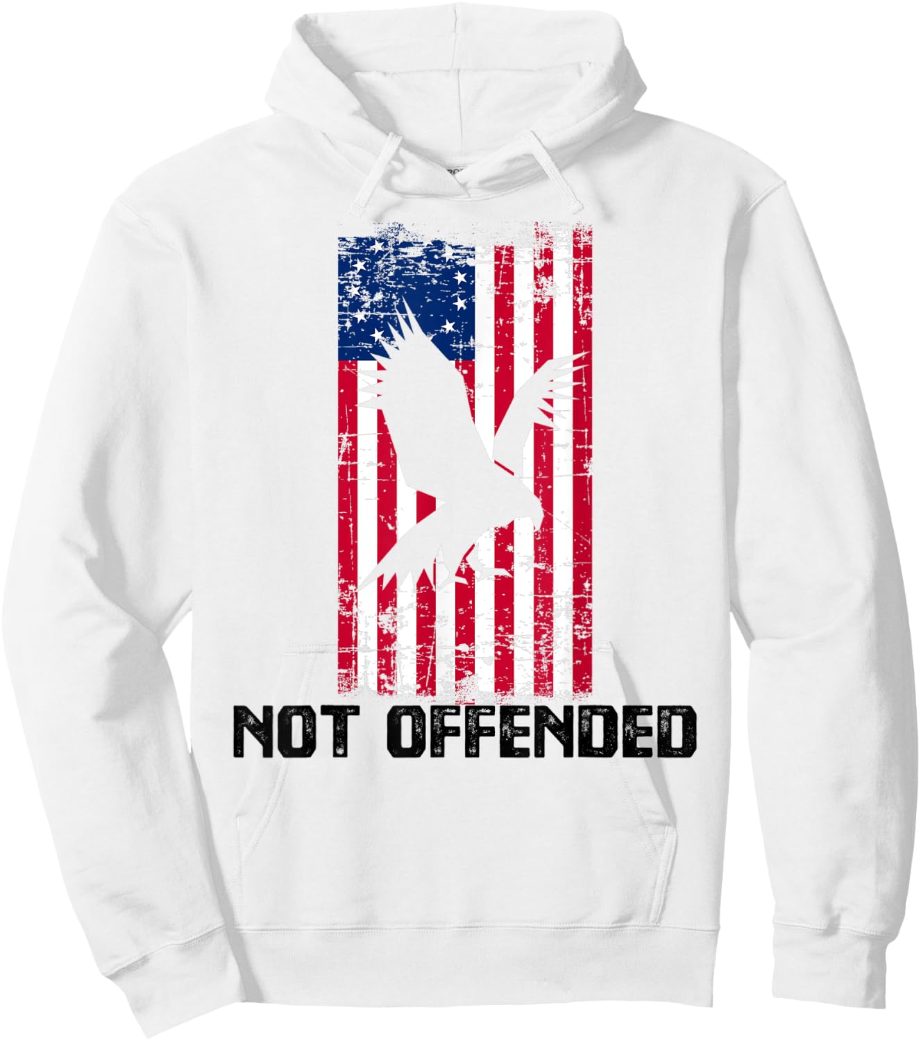 Not Offended Patriotic Betsy Ross American USA Flag 13 Stars Men Hoodie - Hoodie | White