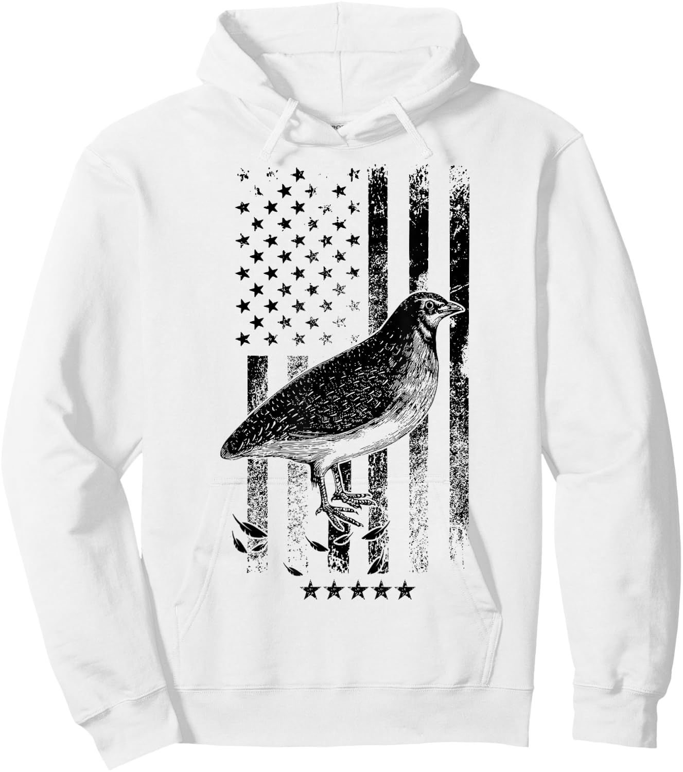 USA American Flag Hunters - Hunting Quail Bird Hoodie - Hoodie | White