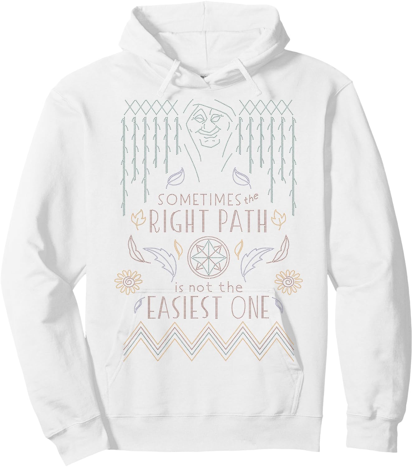 Disney Pocahontas Grandmother Willow Faux Stitch Hoodie - Hoodie | White