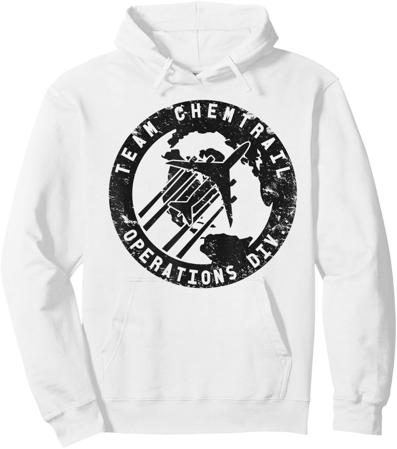 Team Chemtrail Operations Div. Distressed Pilot Hoodie - Hoodie | White