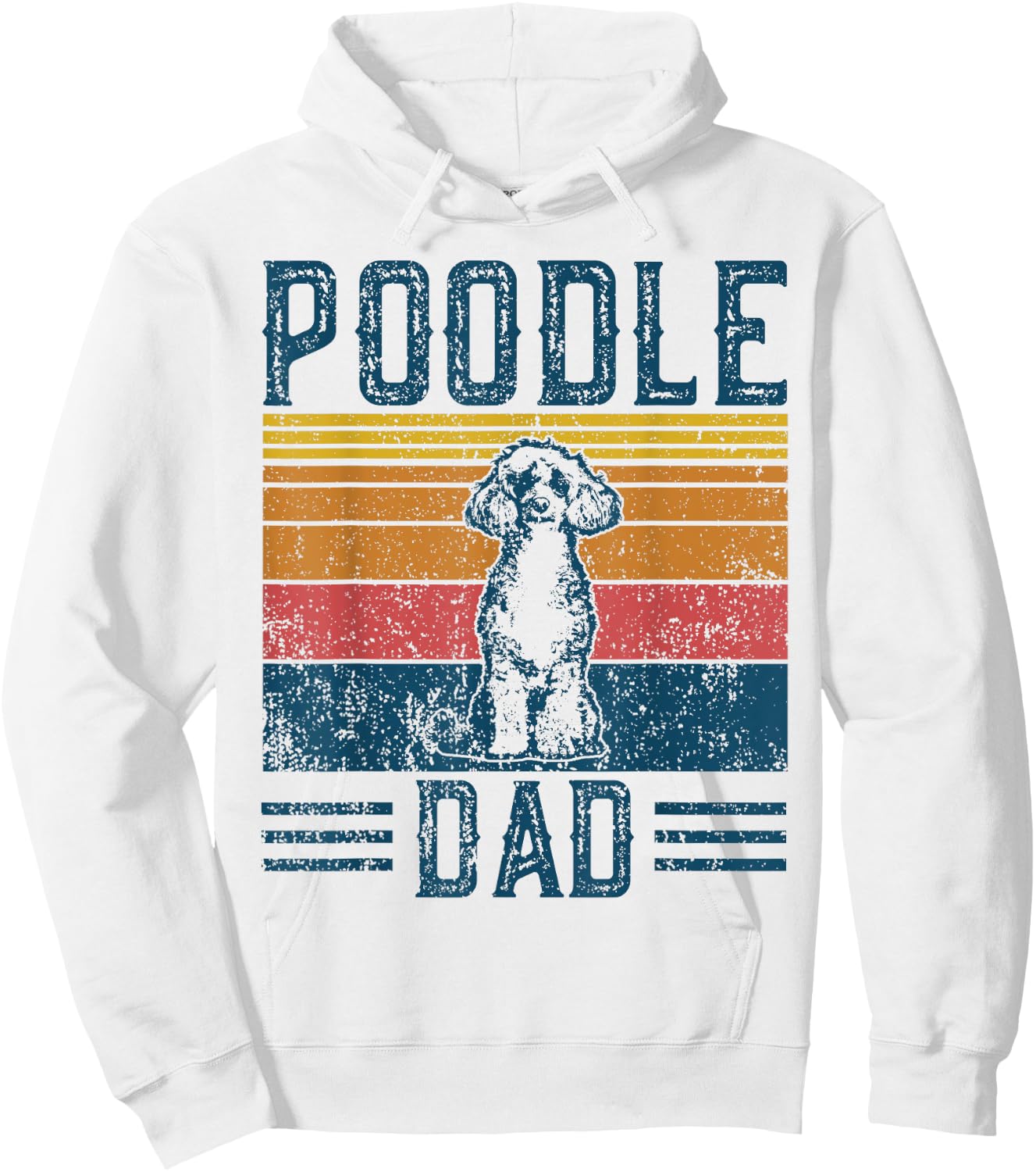 Dog Dad - Vintage Poodle Dad Hoodie - Hoodie | White