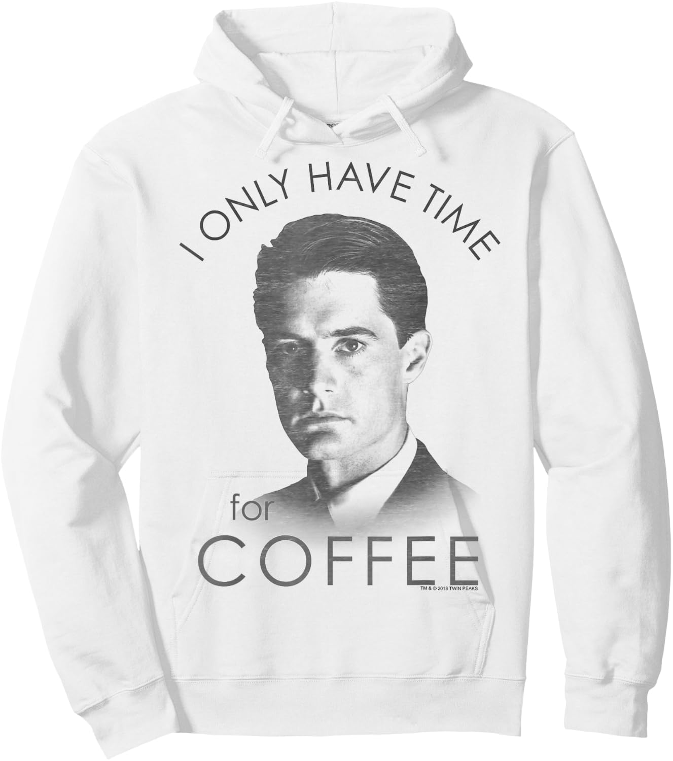 Twin Peaks Agent Cooper Only Time For Coffee Graphic Hoodie - Hoodie | White