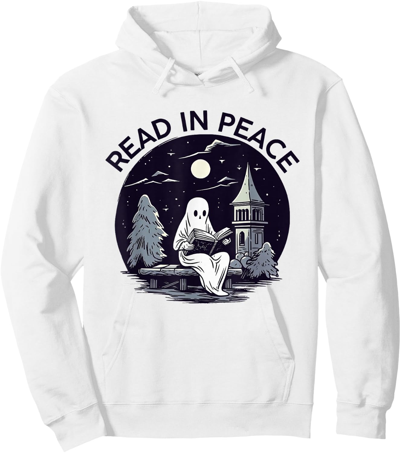Read In Peace Ghost Halloween Librarian Spooky Season Hoodie - Hoodie | White