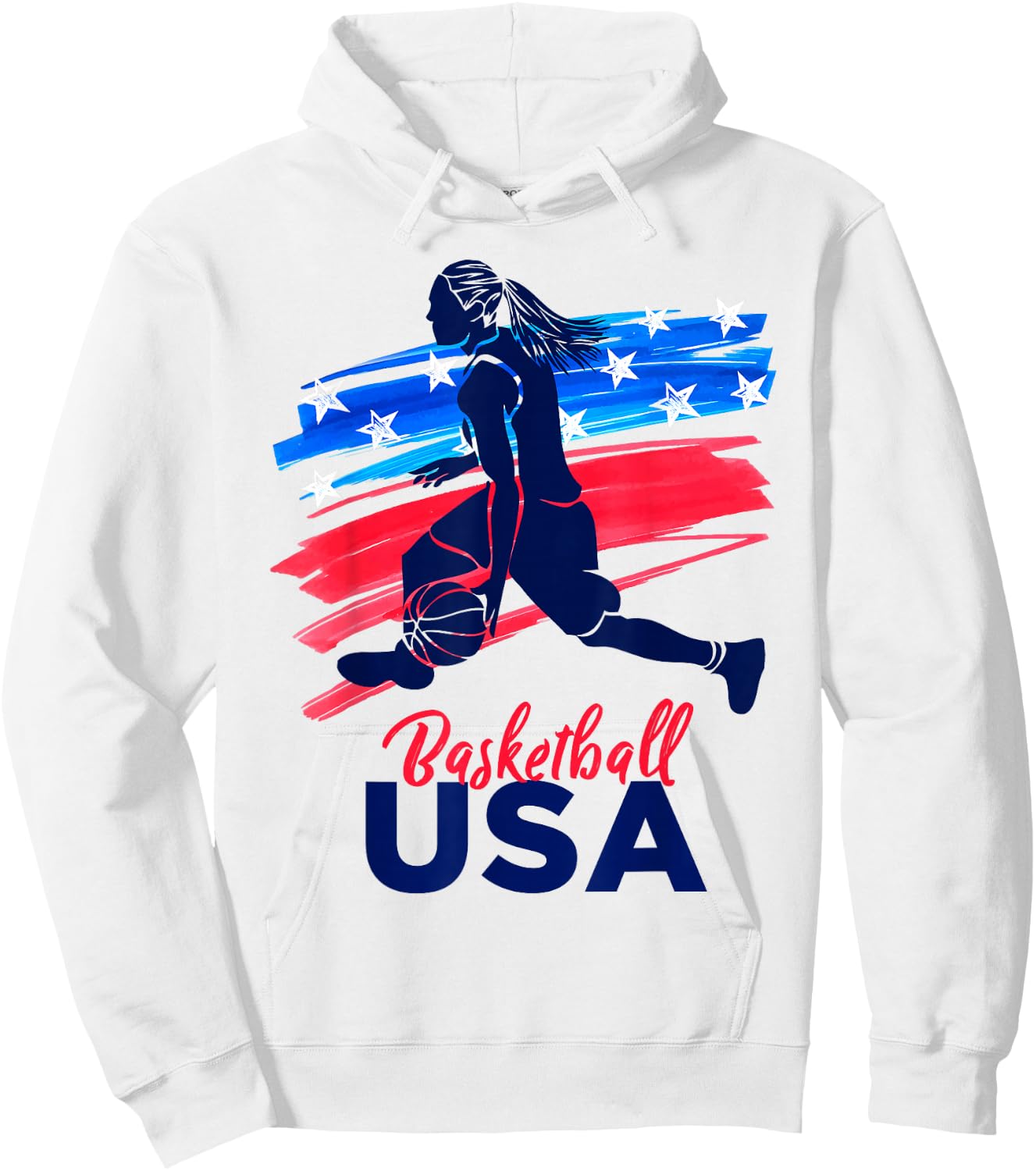 Basketball USA Support Team Shirt Basketball Lover Hoodie - Hoodie | White