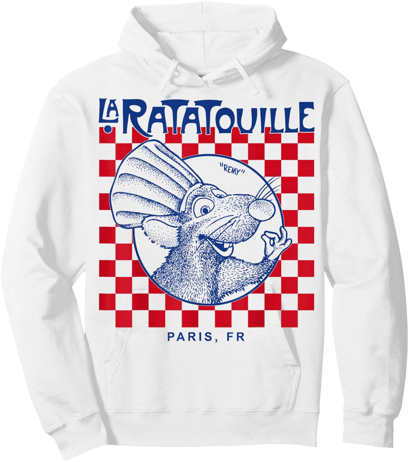 Disney Pixar Ratatouille Remy Paris Checkerboard Vintage Hoodie - Hoodie | White