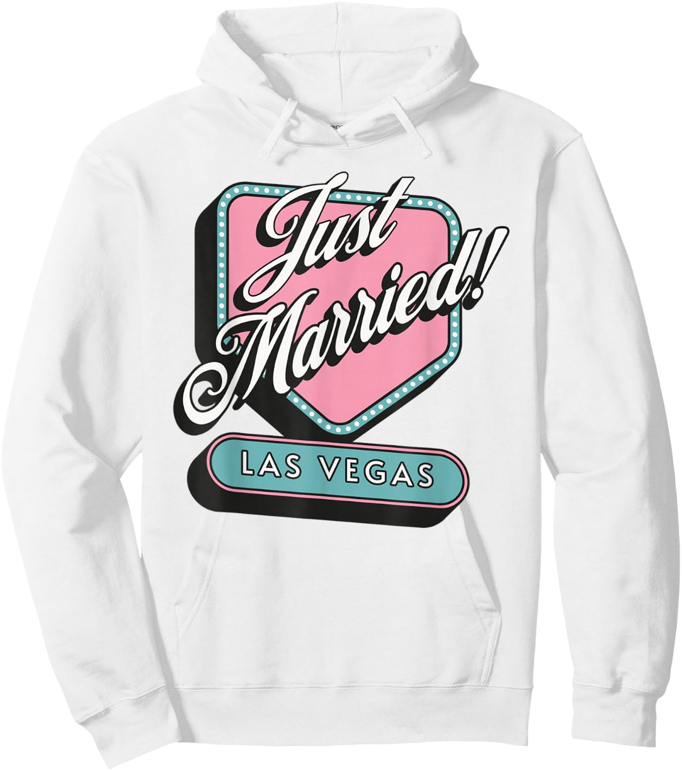 Just Married Las Vegas Wedding Bride Groom Hoodie - Hoodie | White