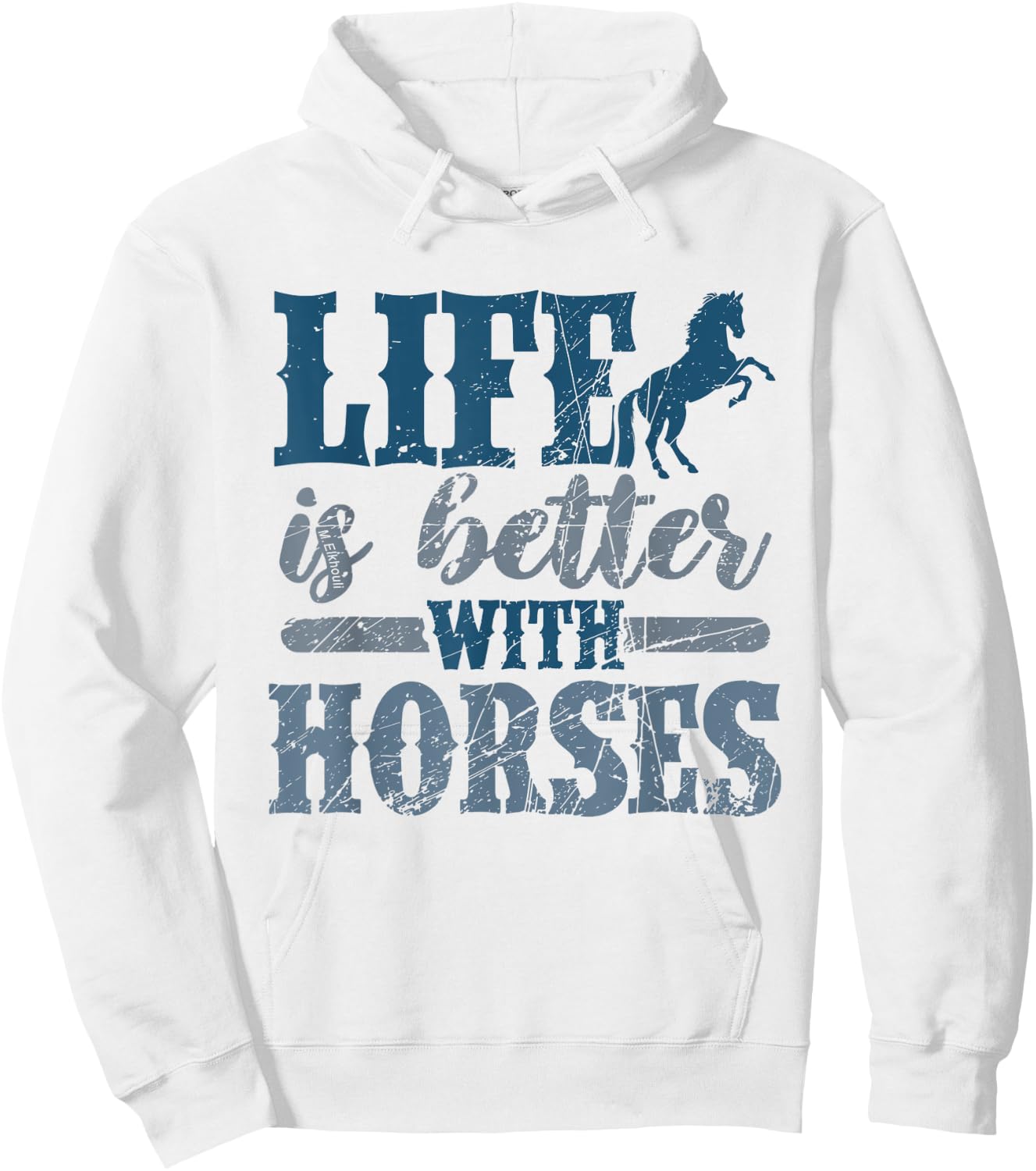 Life is Better with Horses Cute Horse Lover Horseback Riding Hoodie - Hoodie | White