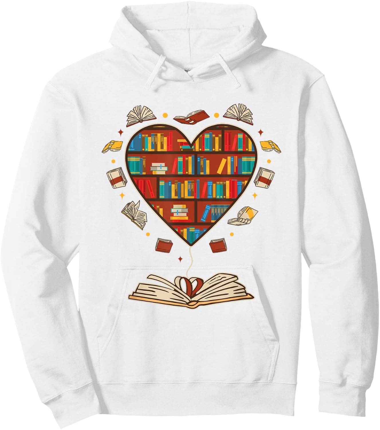 Heart Shape Librarian Themed Book Club Reading Book Lovers Hoodie - Hoodie | White