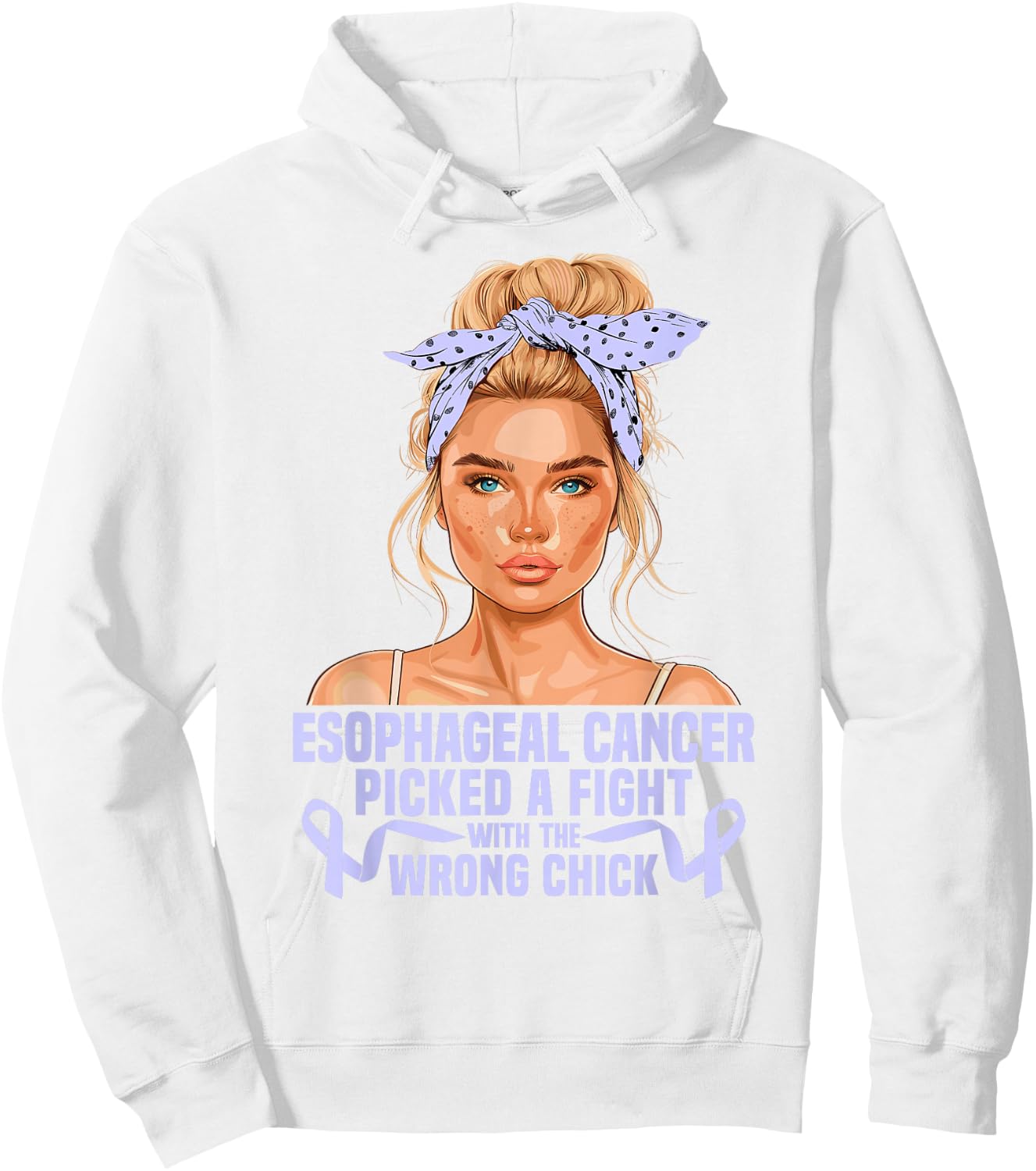 Cancer Awareness Month Women Fighter Esophageal Cancer Hoodie - Hoodie | White