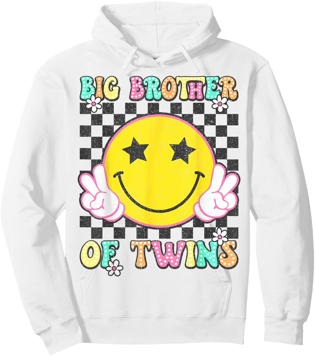 Big Brother Of Twins Older Brother of Twin Announcement Hoodie - Hoodie | White