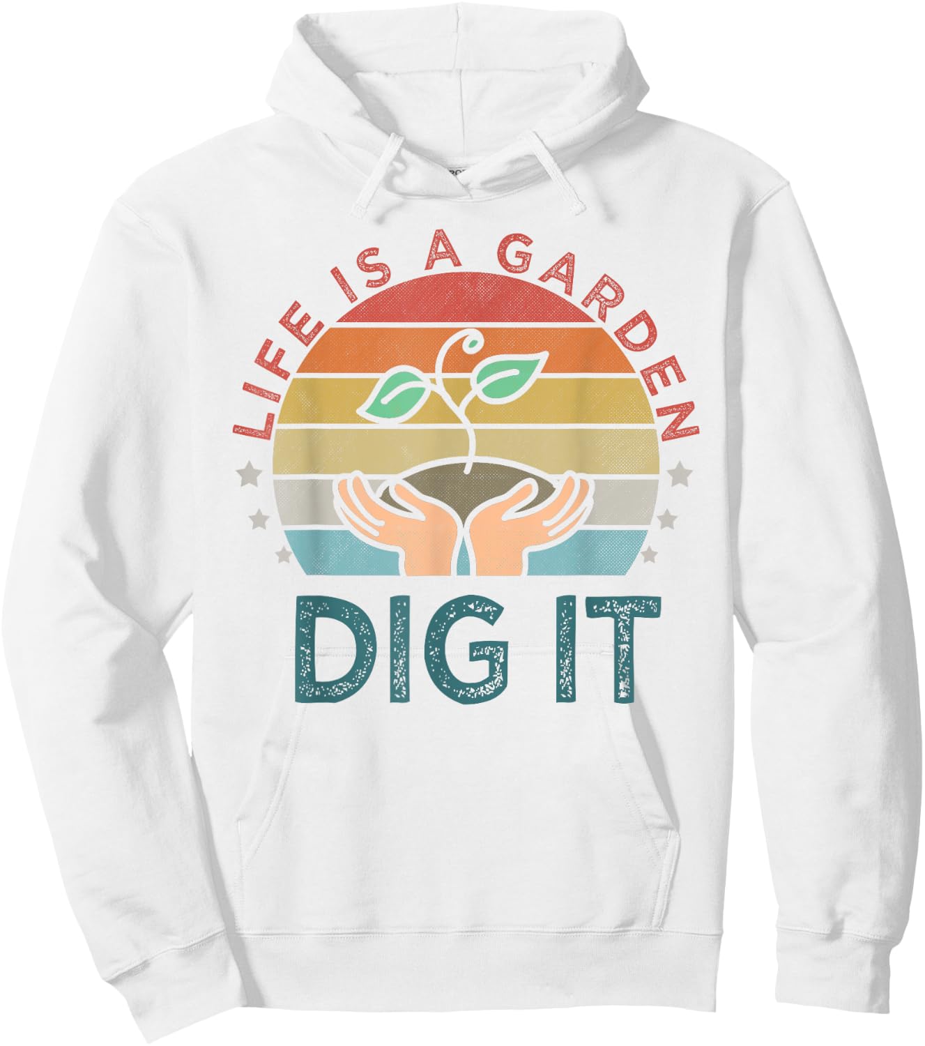 Life is a garden dig it | Garden lover | Vintage style Hoodie - Hoodie | White