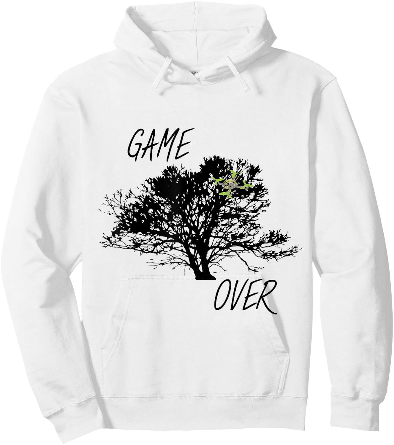 FPV Drone in tree game over Hoodie - Hoodie | White