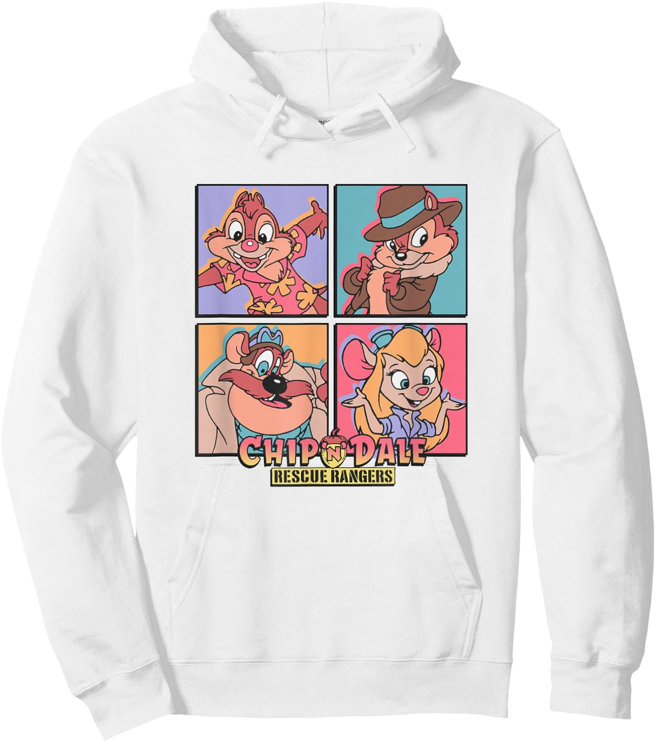 Disney Chip 'n' Dale Rescue Rangers Characters Panels Hoodie - Hoodie | White