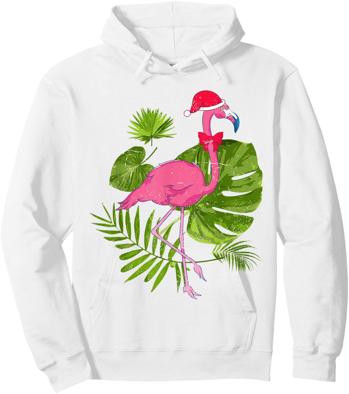 Tropical Santa Hat Flamingo Hawaii Summer Christmas In July Men Women Kids Hoodie - Hoodie | White