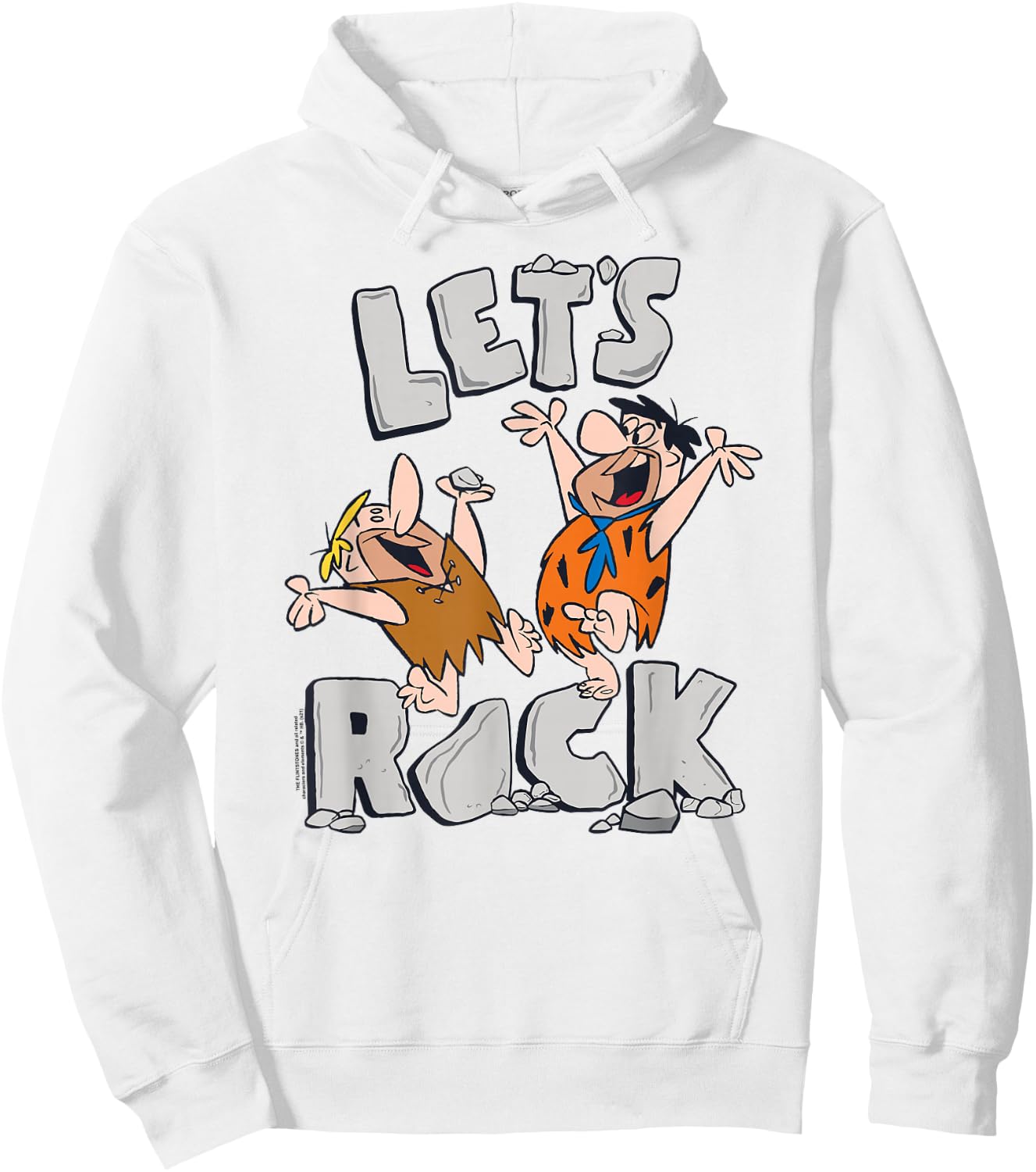 The Flintstones Fred Barney Let's Rock Hoodie - Hoodie | White