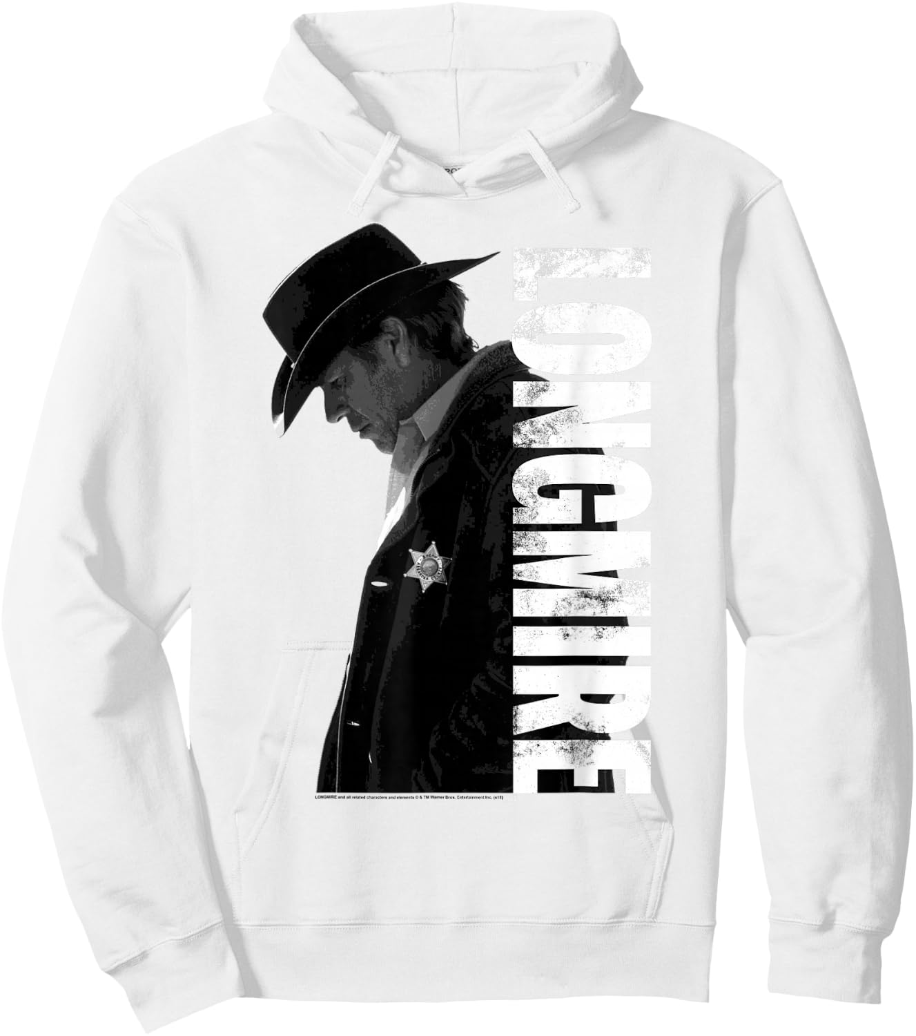 Warner Bros. Longmire Profile - -Adult, Silver, Small, Short Sleeve, , Classic Fit, Cotton, Polyester Hoodie - Hoodie | White
