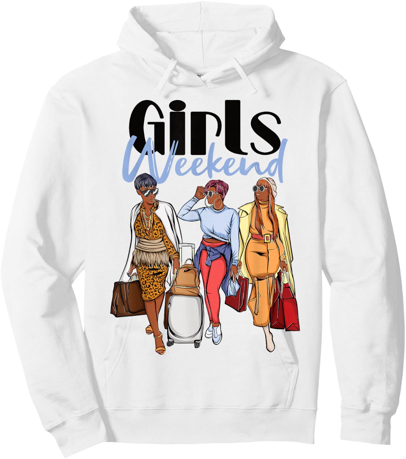 Girls Weekend 2026 Trip for Black Melanin Women on Vacation Hoodie - Hoodie | White