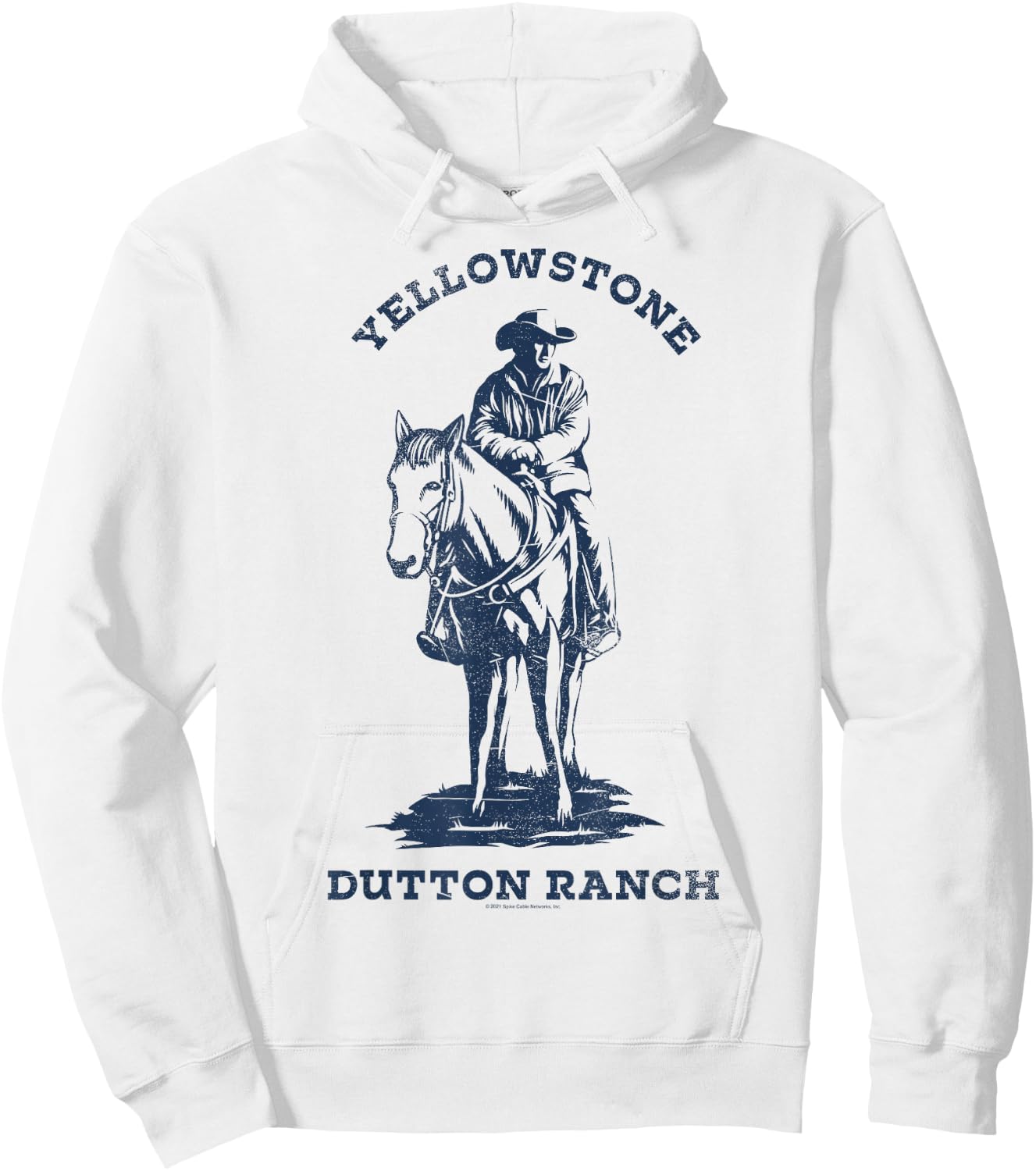 Yellowstone Navy Cowboy Dutton Ranch Hoodie - Hoodie | White