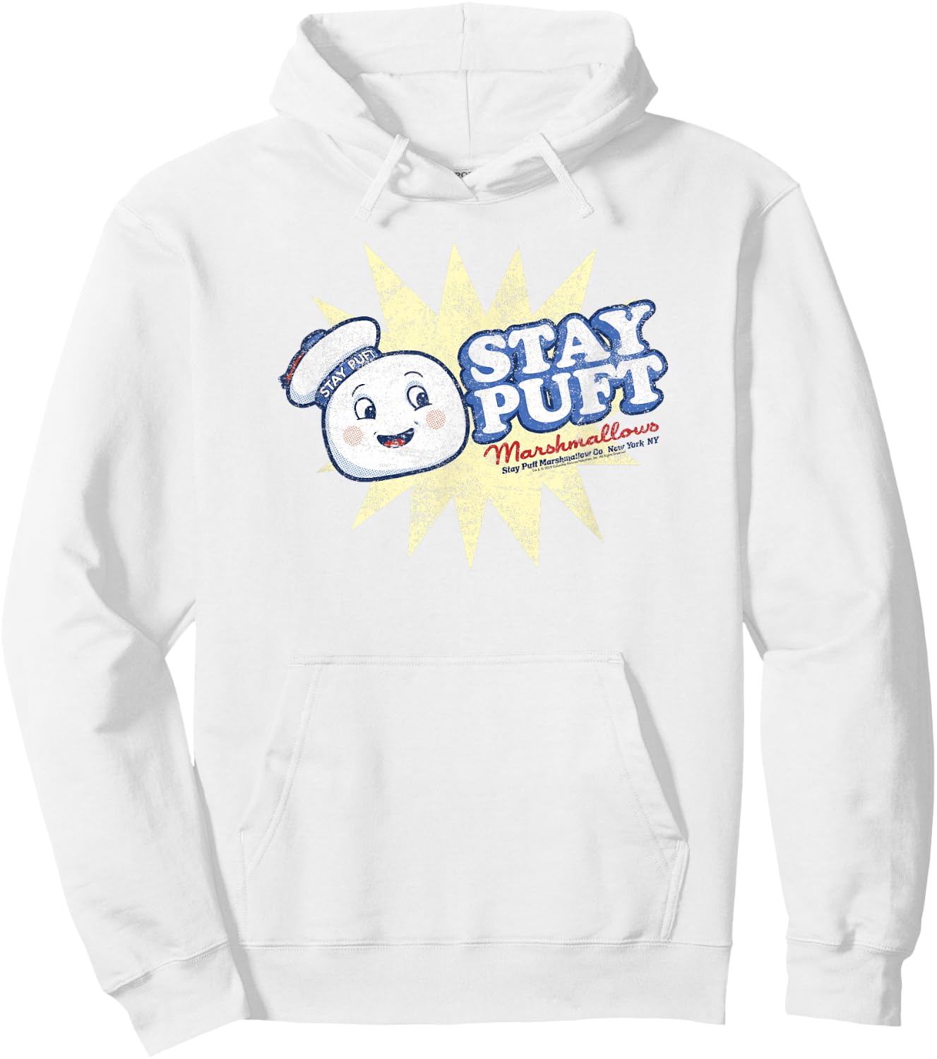 Ghostbusters Vintage Marshmallow Man Poster Hoodie - Hoodie | White