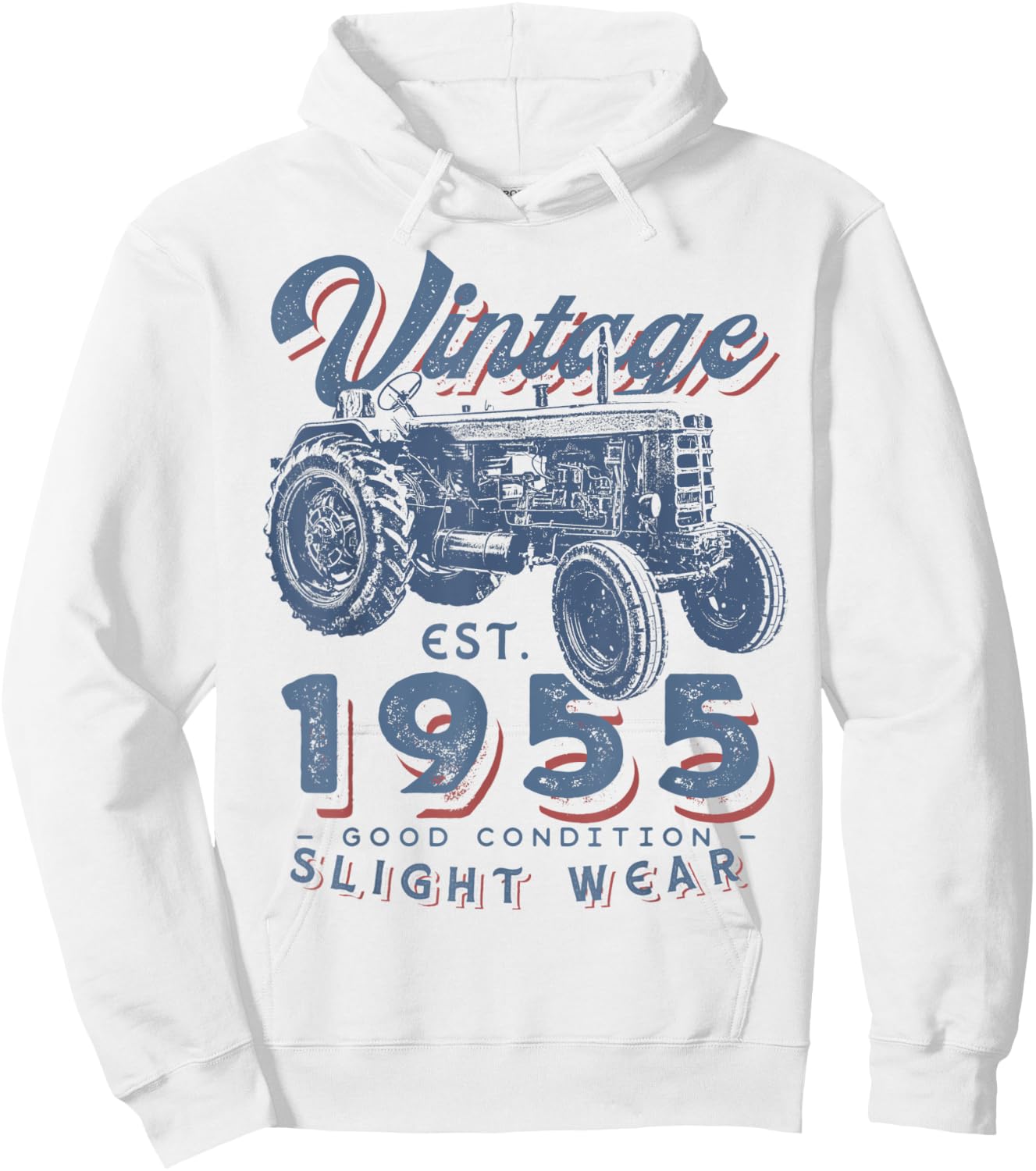 Vintage Farmer Tractor established 1955 67th Birthday Party Hoodie - Hoodie | White