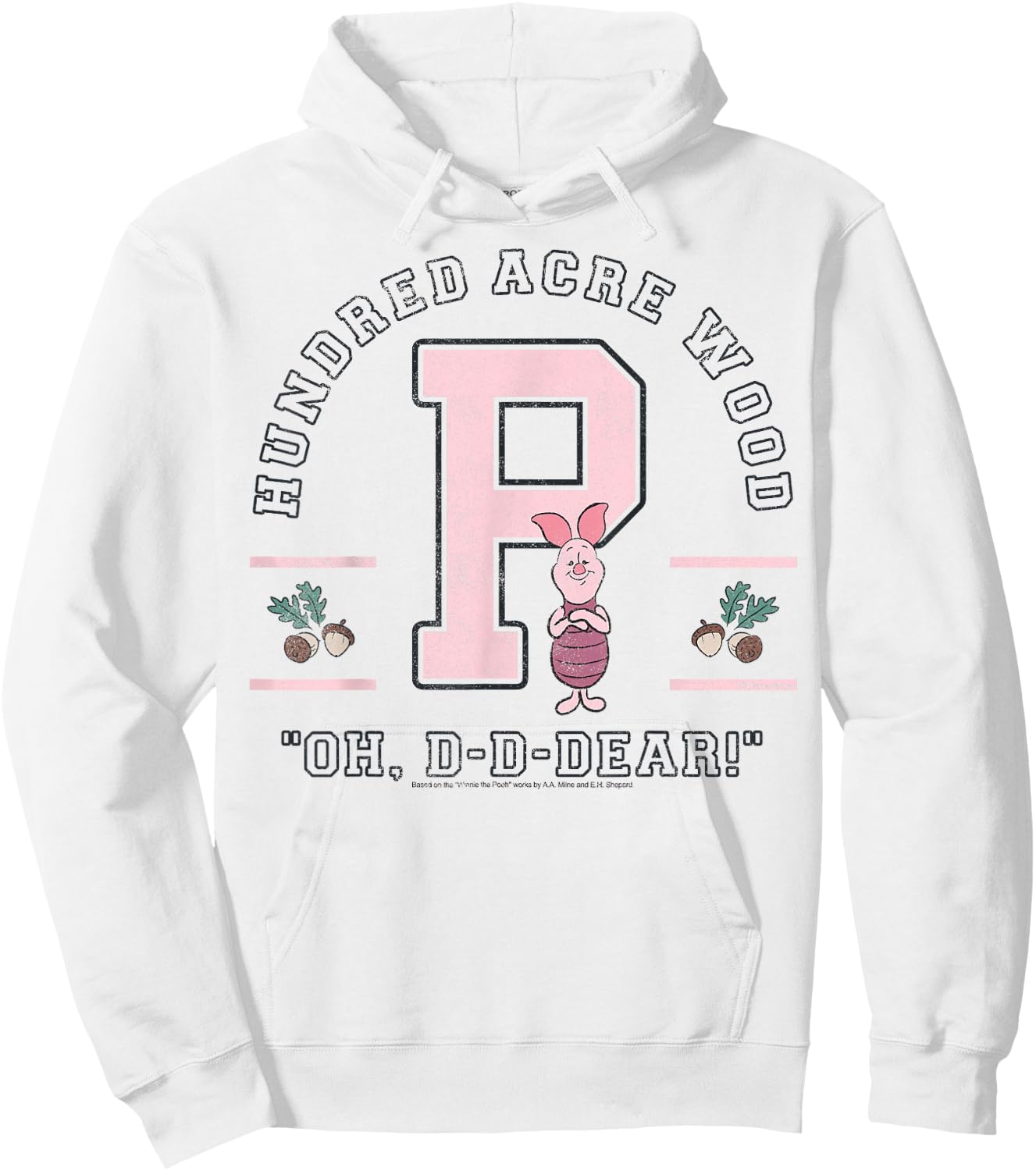 Disney Winnie The Pooh Piglet Hundred Acre Wood Oh D-D-Dear Hoodie - Hoodie | White