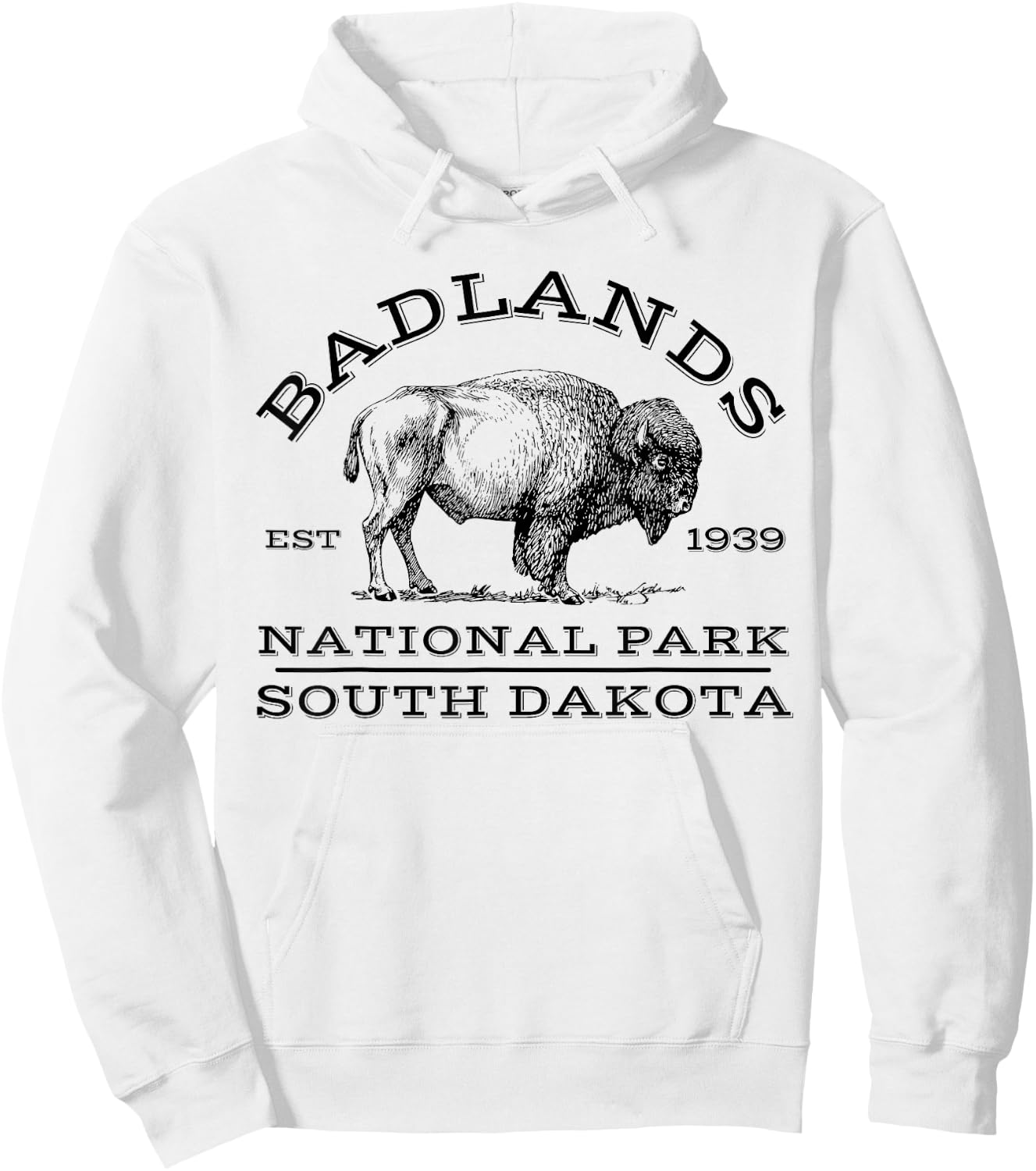 Badlands National Park Buffalo South Dakota Hike Outdoors Hoodie - Hoodie | White