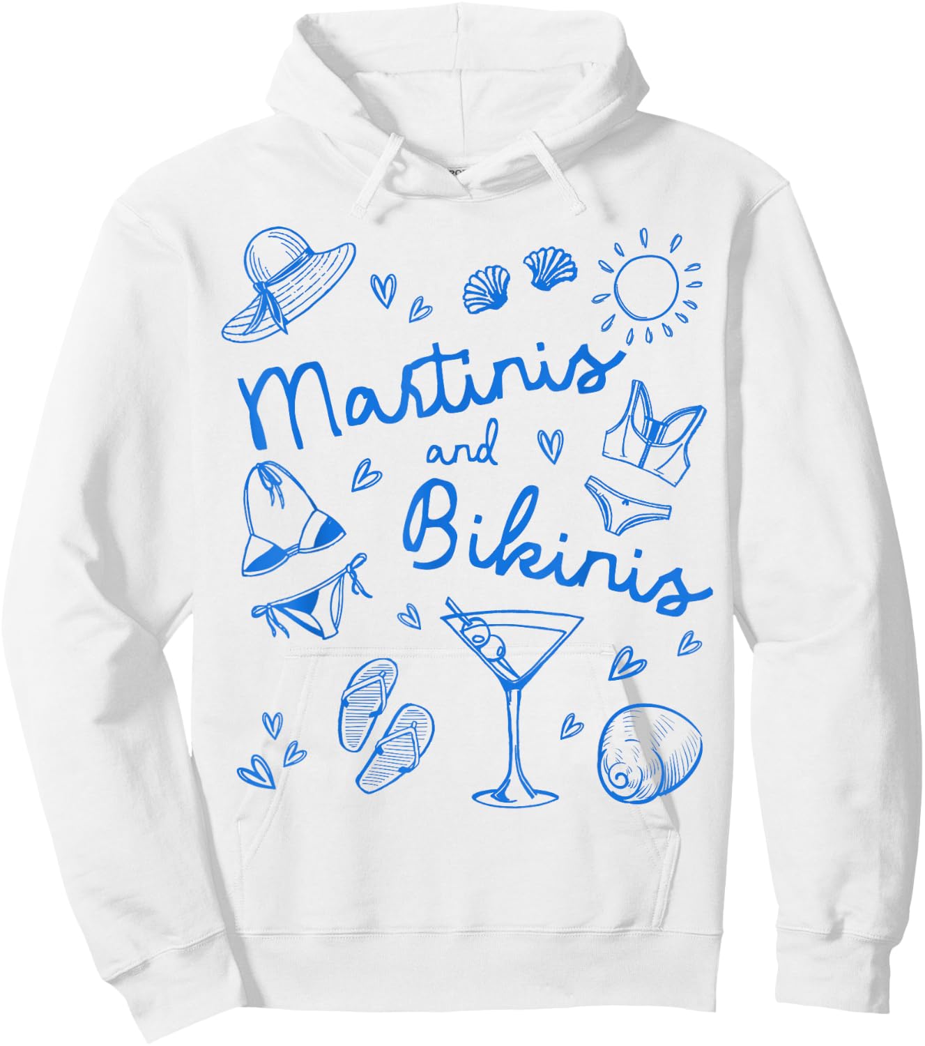 Martinis and Bikinis Beach Bachelorette Team Bride Tini Bach Hoodie - Hoodie | White