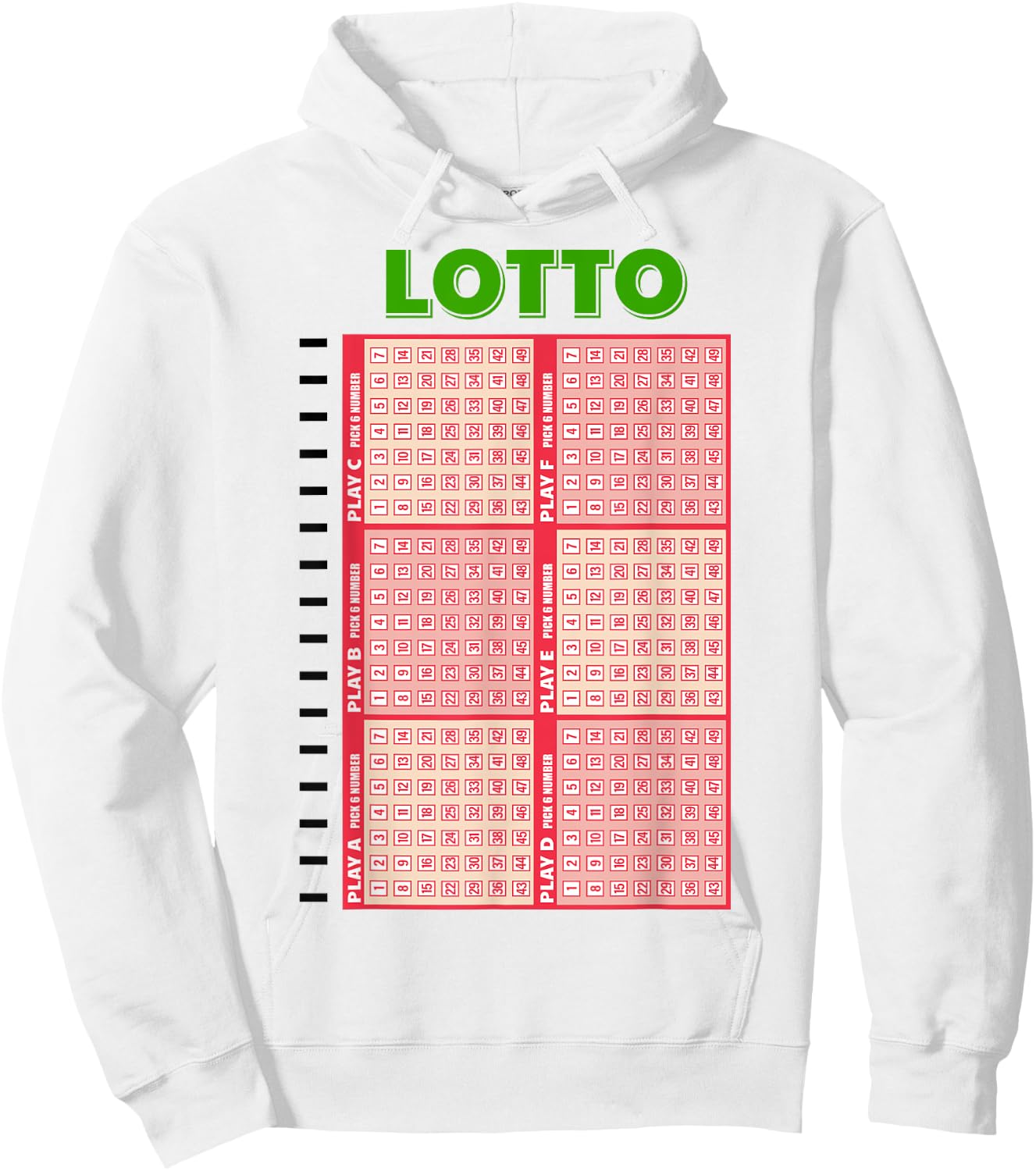 Lottery Lotto Ticket Party Halloween Costume Cosplay Winner Hoodie - Hoodie | White