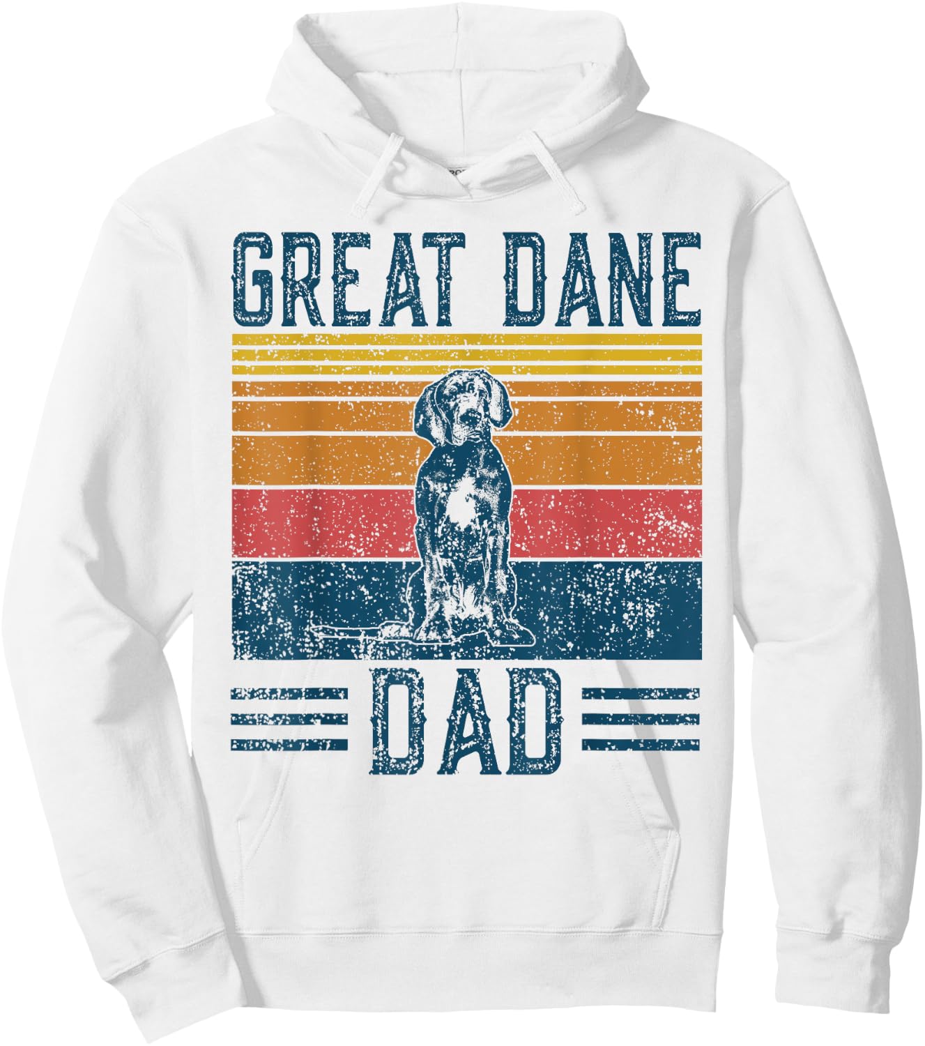 Dog Dad - Vintage Great Dane Dad Men Women Kids Hoodie - Hoodie | White