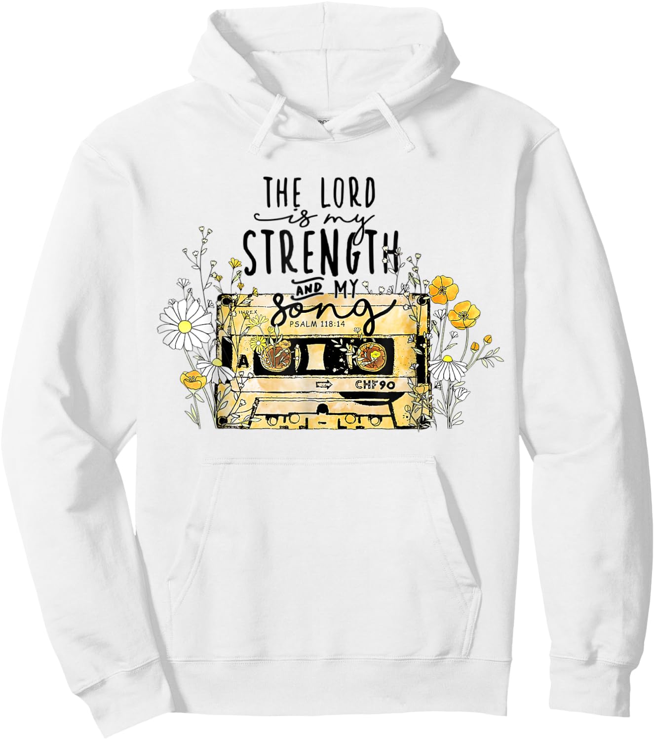 The Lord Is Strength Cassette Tape Christian Easter's Day Hoodie - Hoodie | White
