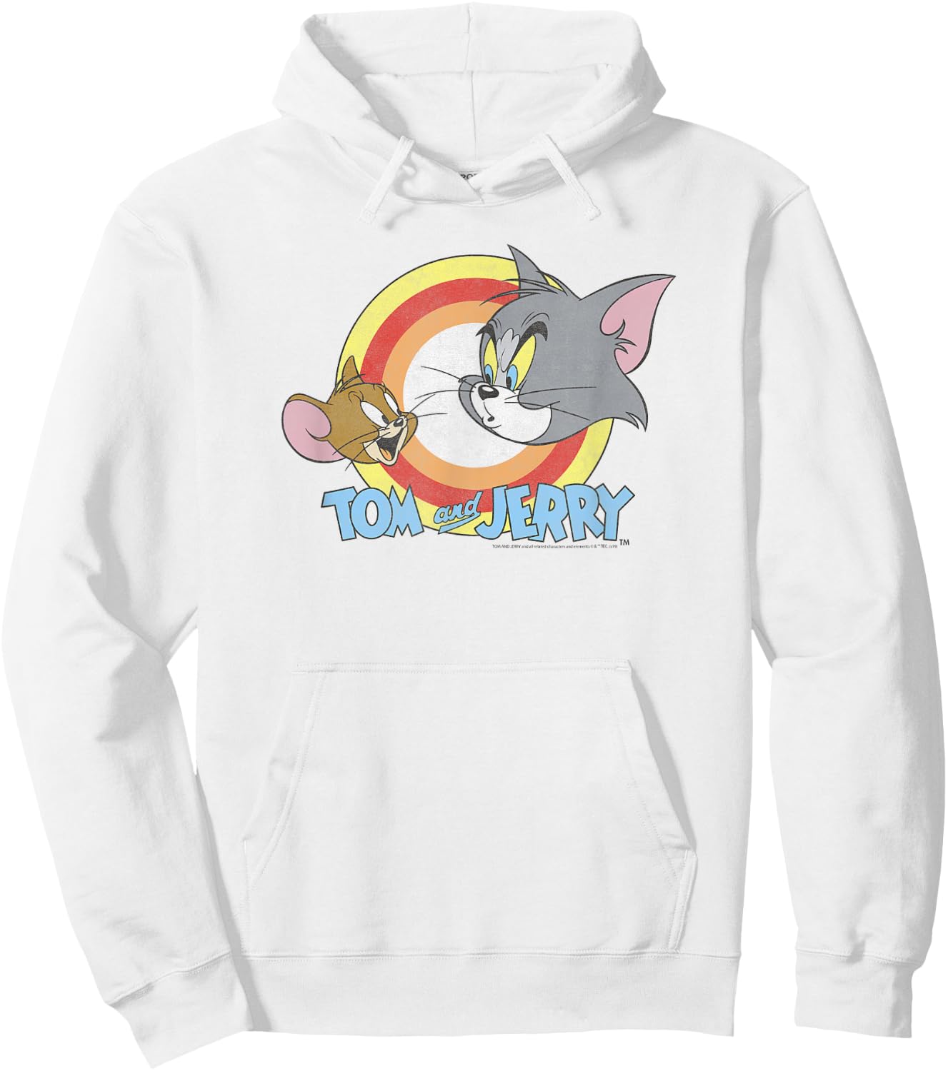 Tom and Jerry Happy and Mad Logo Hoodie - Hoodie | White