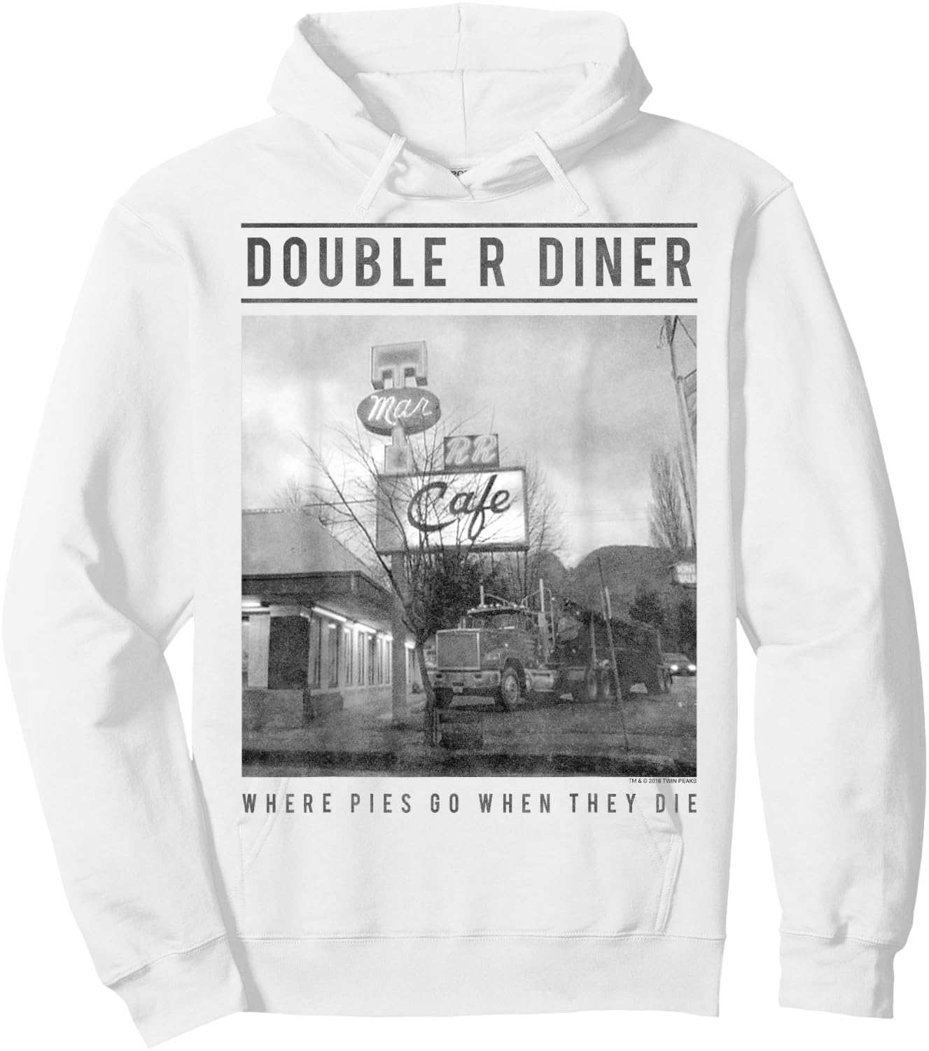 Twin Peaks Double R Diner Where Pies Go Die Graphic Hoodie - Hoodie | White